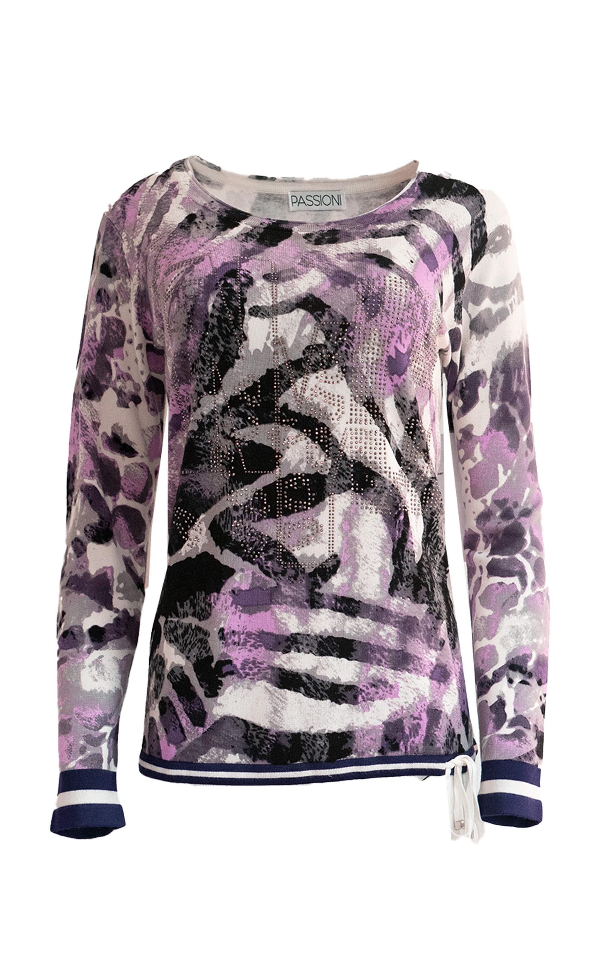 Passioni Strickpullover mit abstraktem Animalprint und günstig online kaufen