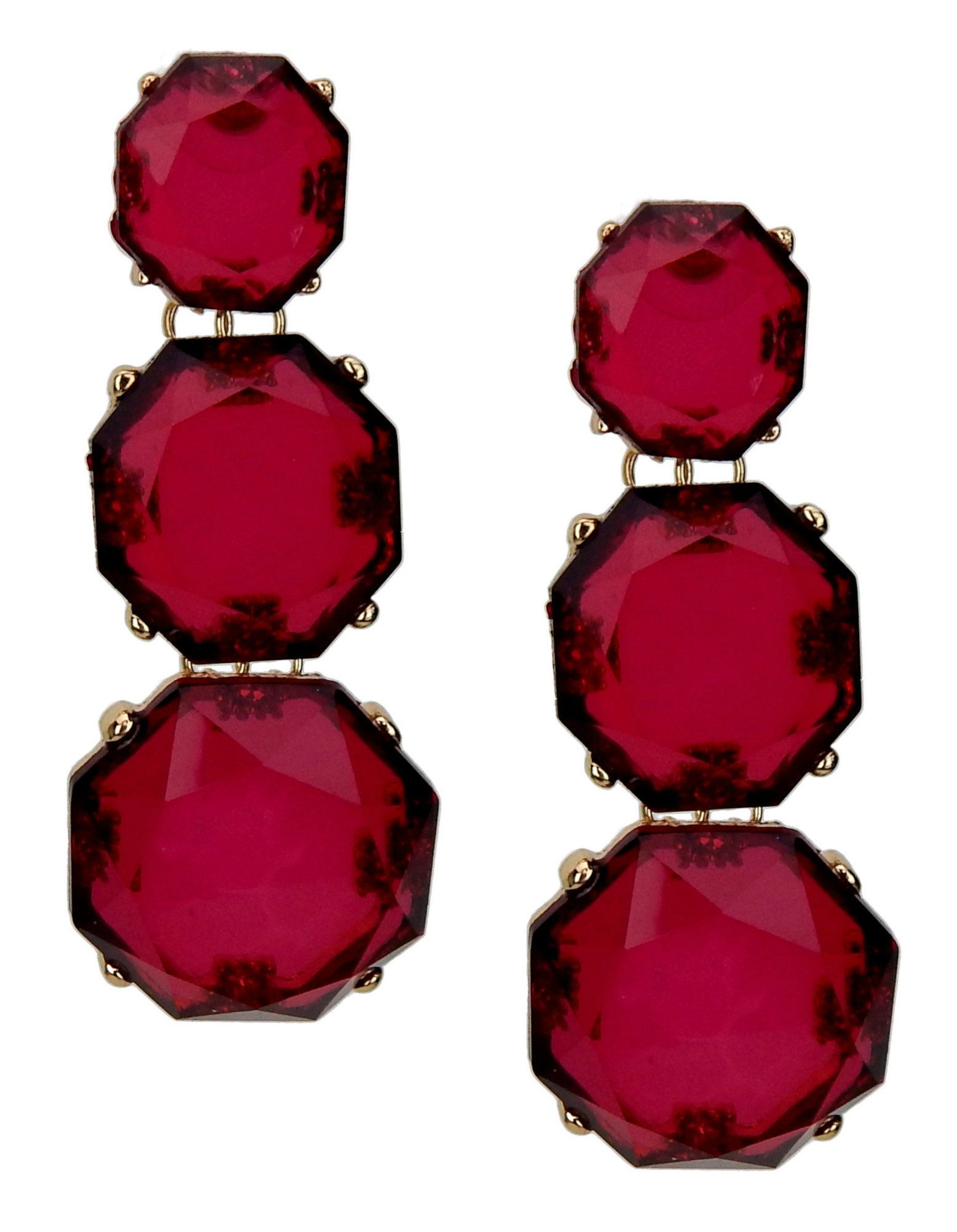 Ella Jonte Paar Ohrstecker, lange Statement Ohrringe rot gold in Geschenktü günstig online kaufen