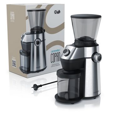 Arendo Kaffeemühle, 150 W, Kegelmahlwerk, 360 g Bohnenbehälter, Kaffee Mühle mit Kegel Mahlwerk - 15 Mahlgradstufen