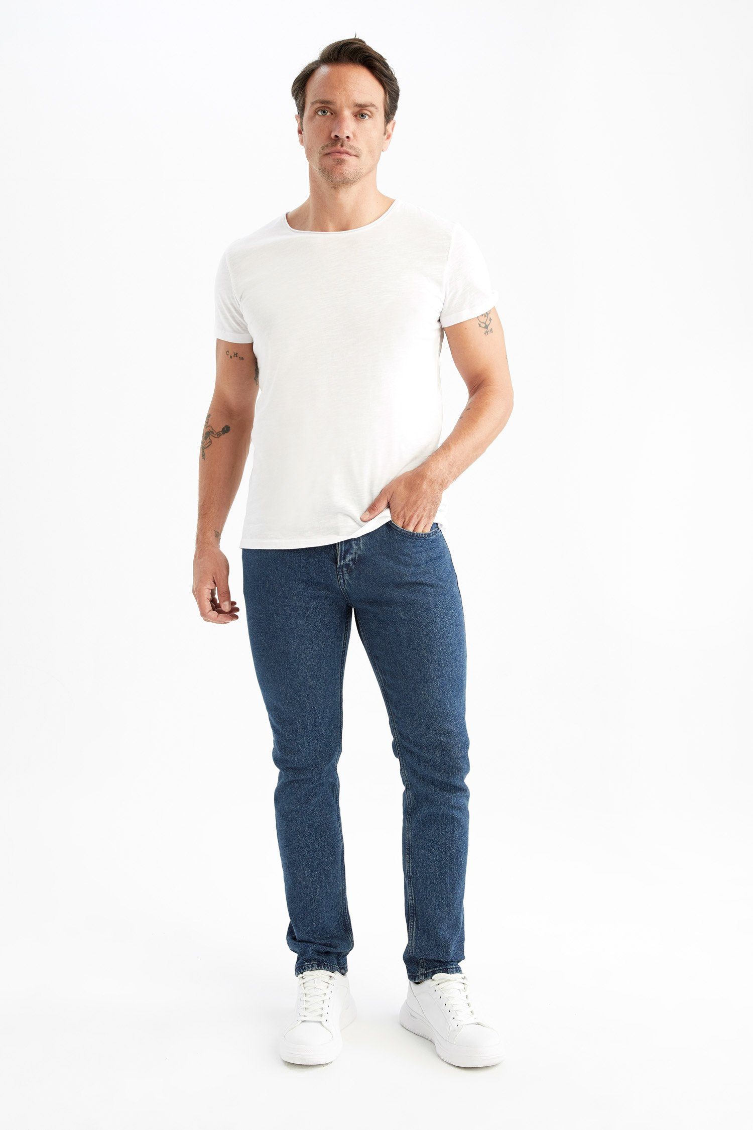 DeFacto Skinny-fit-Jeans Herren Slim-fit-Jeans COMFORT FIT REGULAR