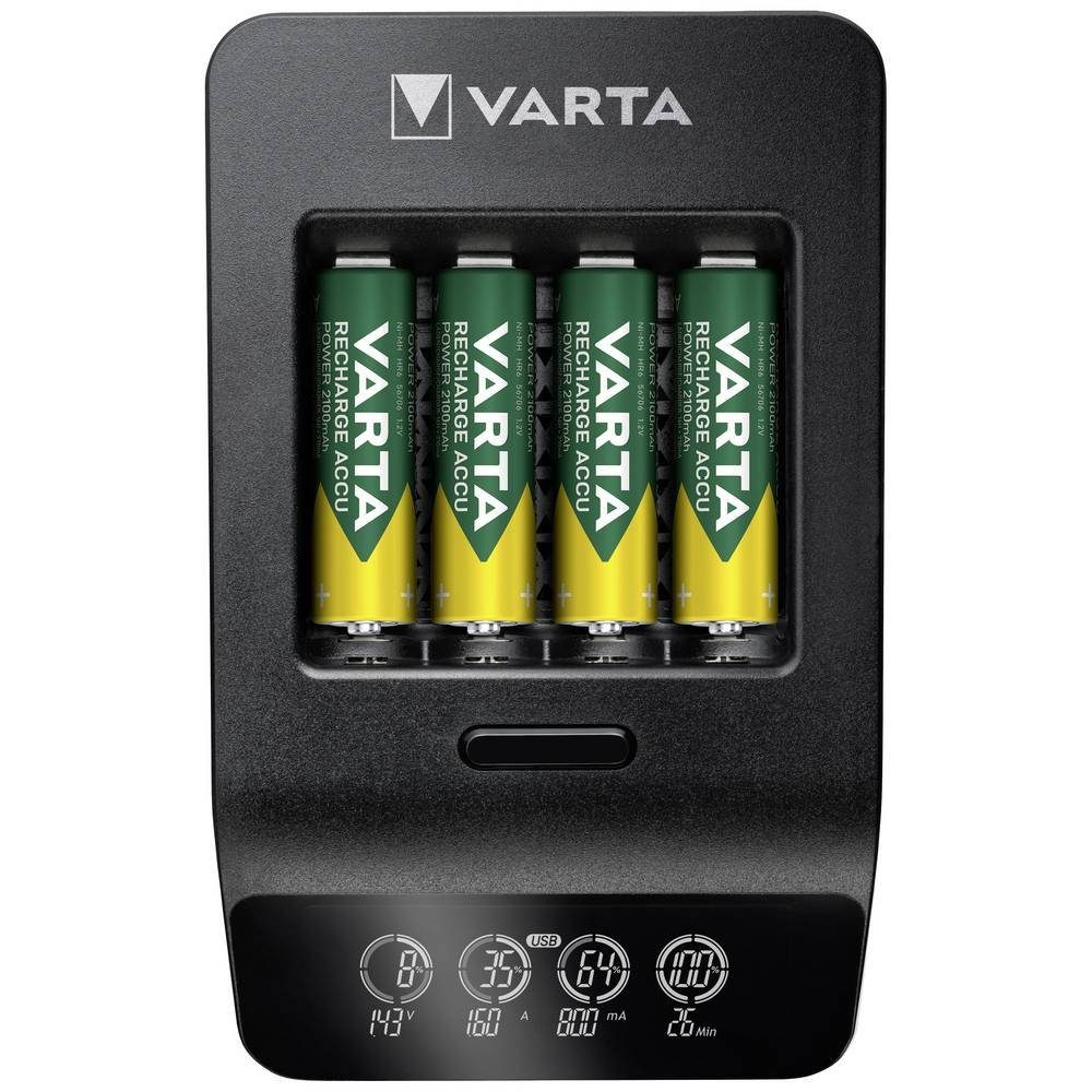 VARTA LCD Smart Charger+ 4x AA 56706 2100mAh Rundzellen-Lader (Akku-Defekt Erkennung, Auffrischen / Regenerieren)