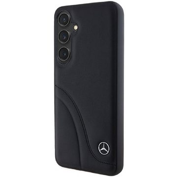 Mercedes Benz Handyhülle Case Galaxy S24 Echtleder schwarz Stern Logo 6,2 Zoll, Kantentschutz