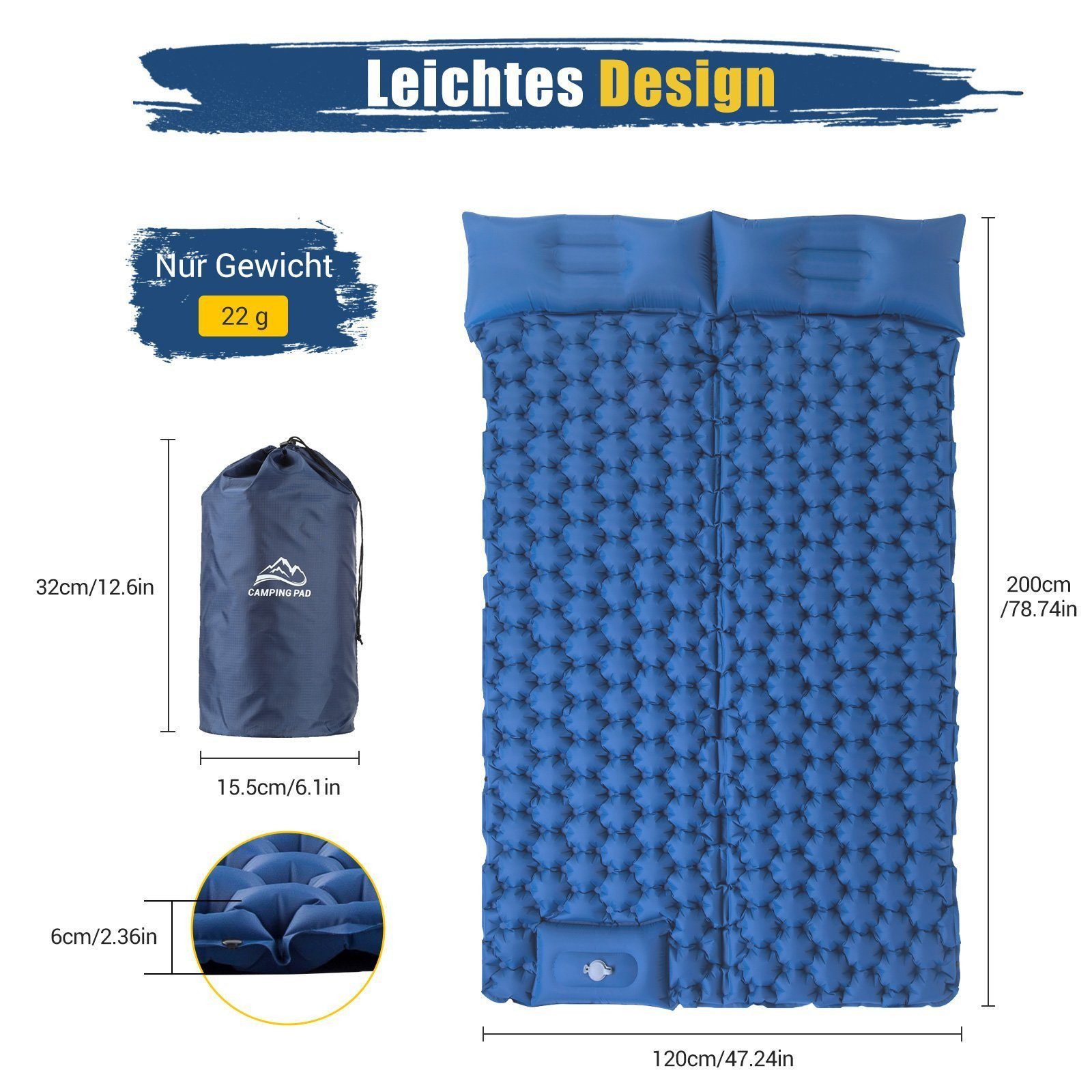 Elegear Isomatte Selbstaufblasende Campingmatte für Camping/Outdoor, günstig online kaufen
