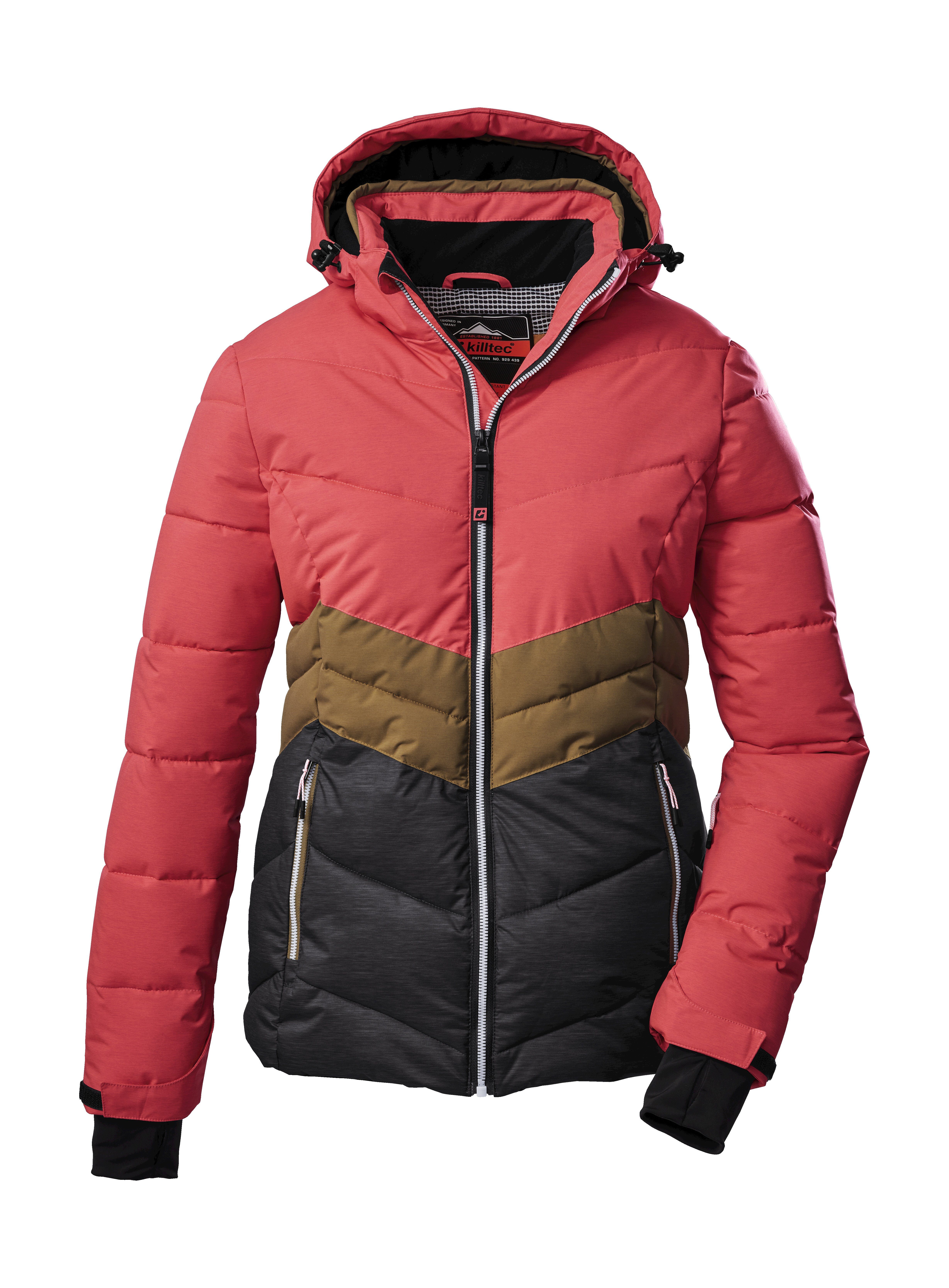 Killtec Skijacke KSW 1 WMN SKI QLTD JCKT Steppjacke mit Colourblock, 10.000 mm Wassersäule, abnehmbare Kapuze