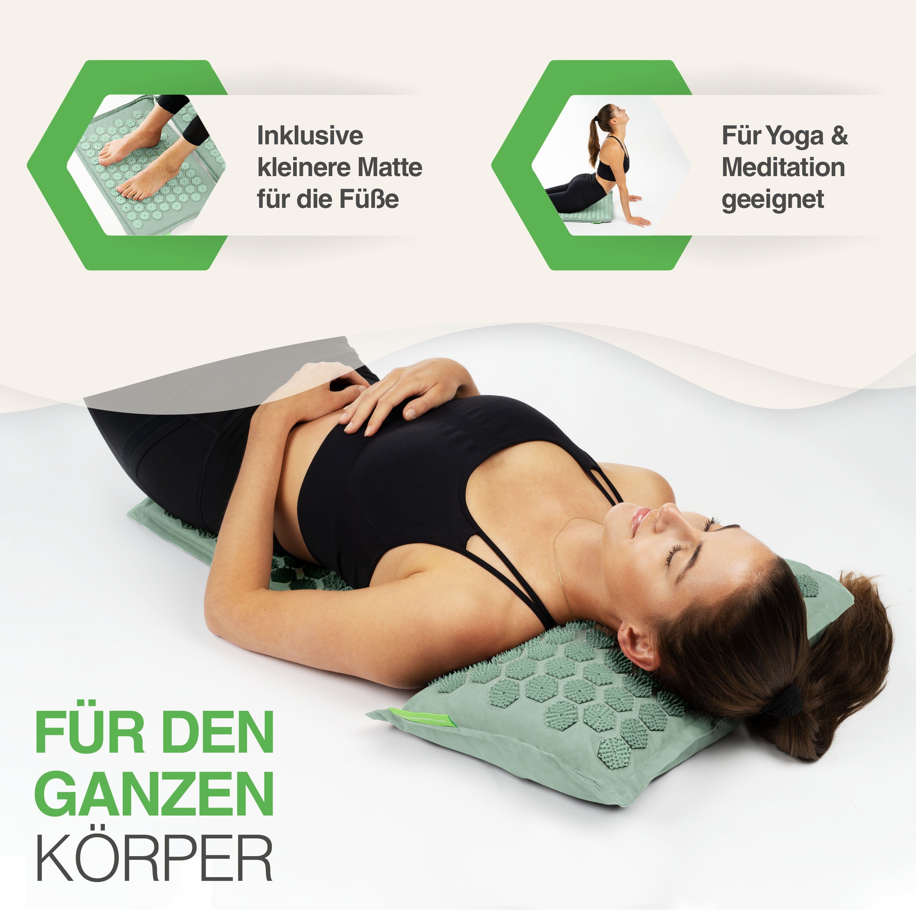 BACKLAxx® Akupressurmatte "Magnum" (Akupressurmatten Set, 5teilig + gratis-Download)