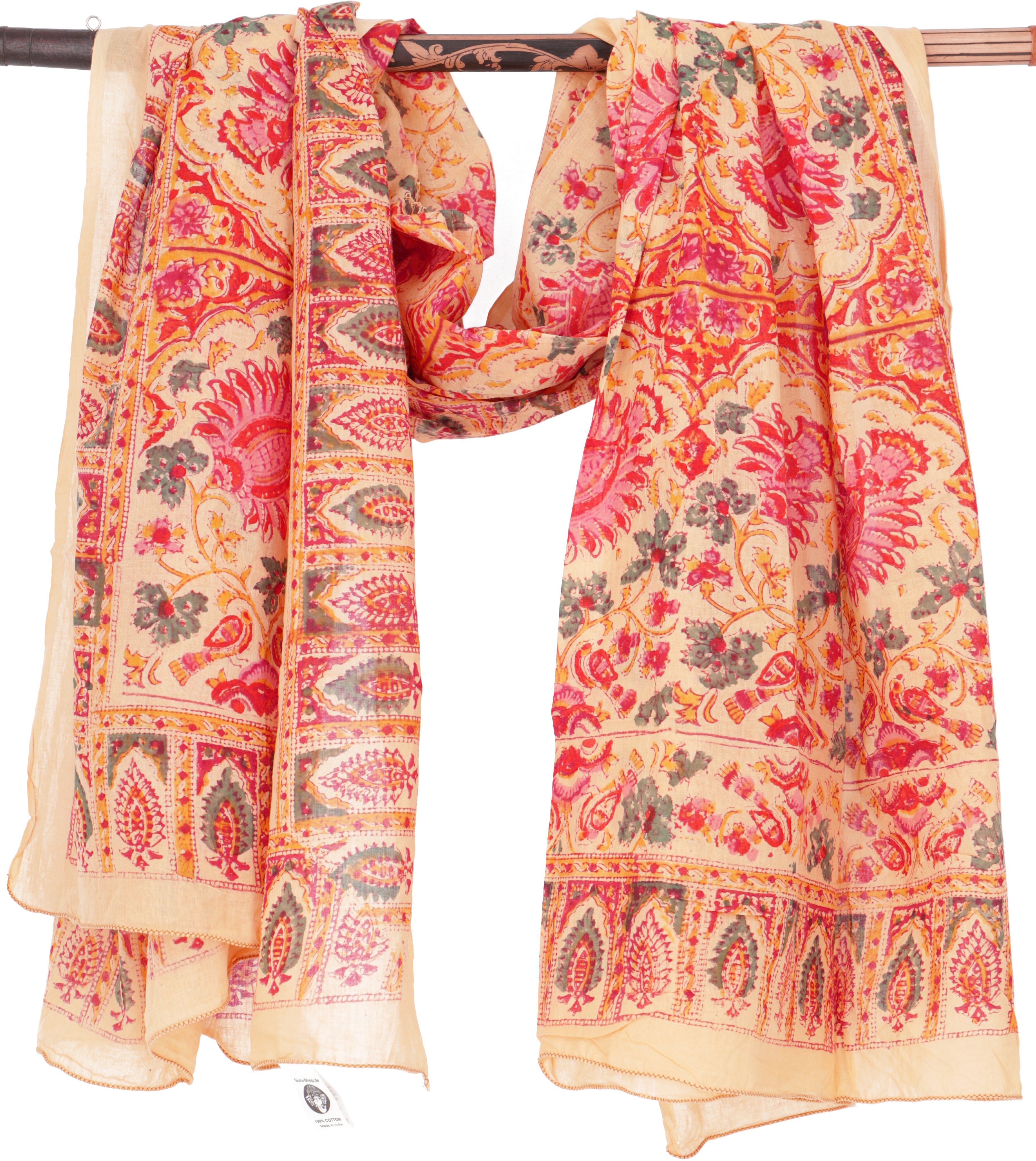 Guru-Shop Sarong Leichter Pareo Schal, Sarong, handbedrucktes..