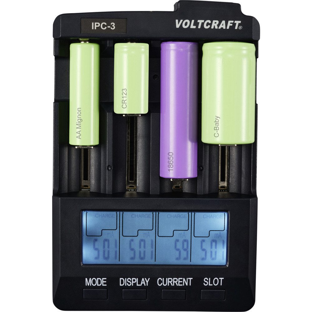 VOLTCRAFT VOLTCRAFT IPC-3 Rundzellen-Ladegerät LiIon, NiCd, NiMH 10440, 14500, 1 Rundzellen-Lader – Bild 2 von 5