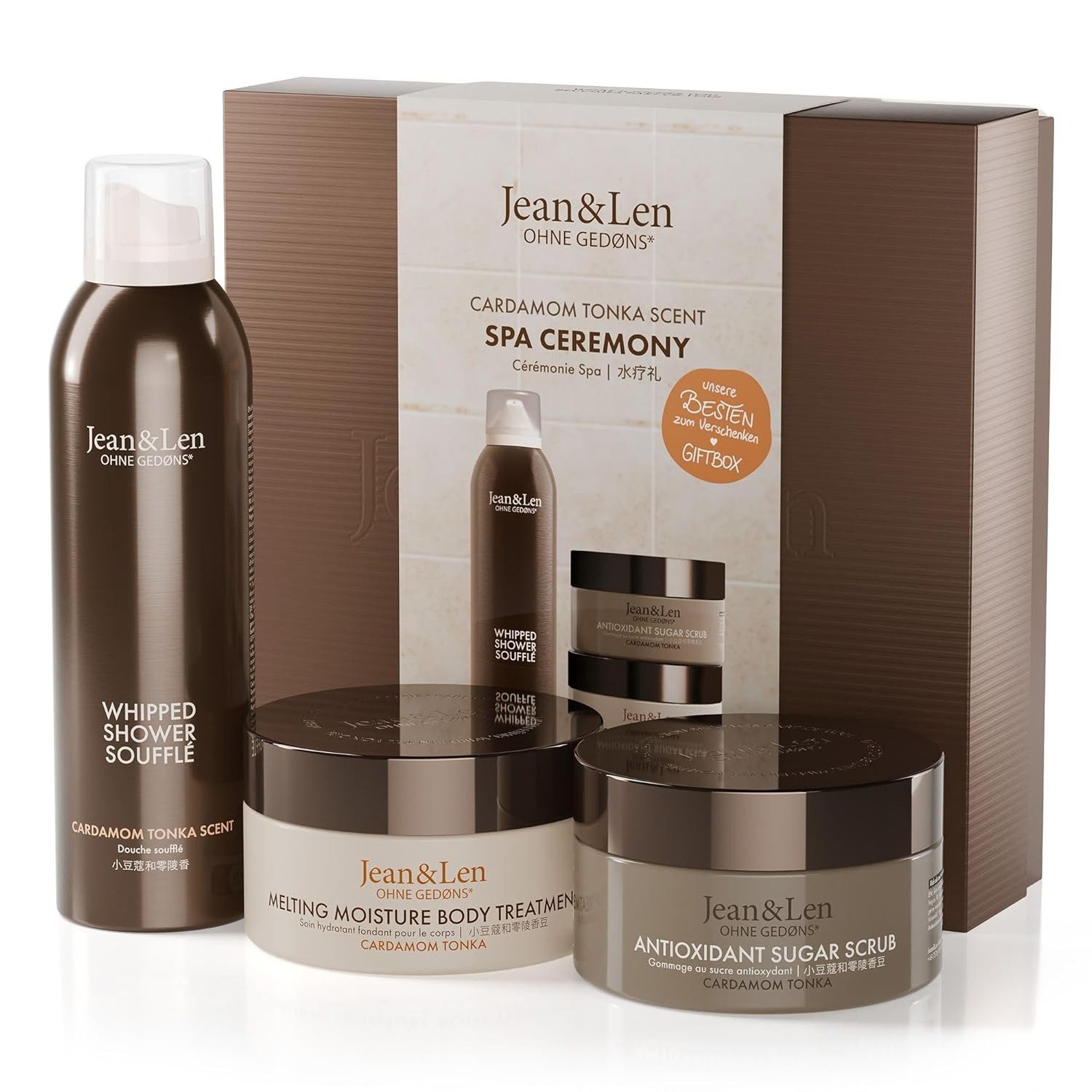 Jean & Len ohne Gedons* Hautpflege-Set Spa Ceremony Geschenkbox mit 3 hochwertigen Produkten