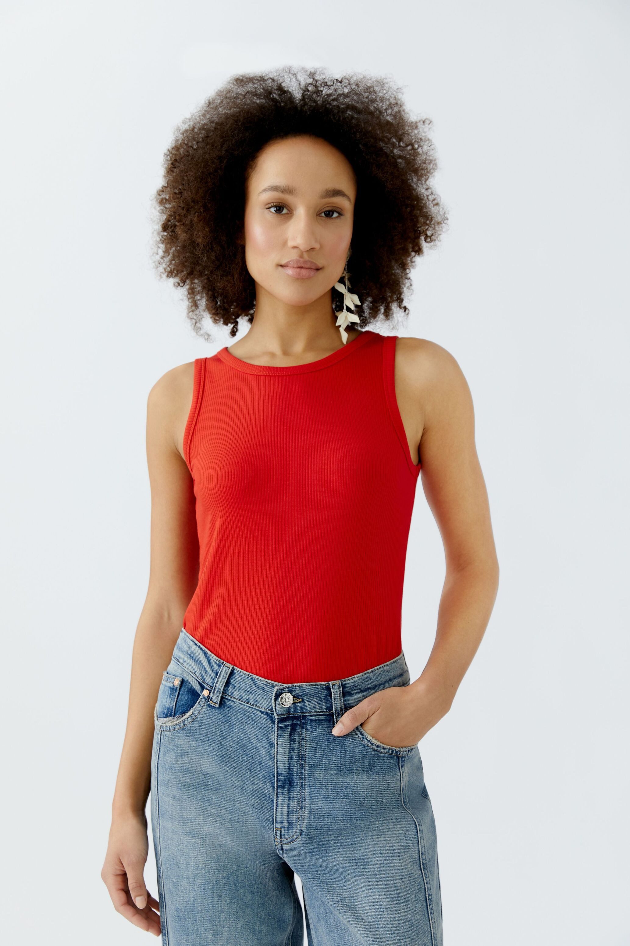 Oui Trägertop FILIZ Top elastische Viskoserippe günstig online kaufen