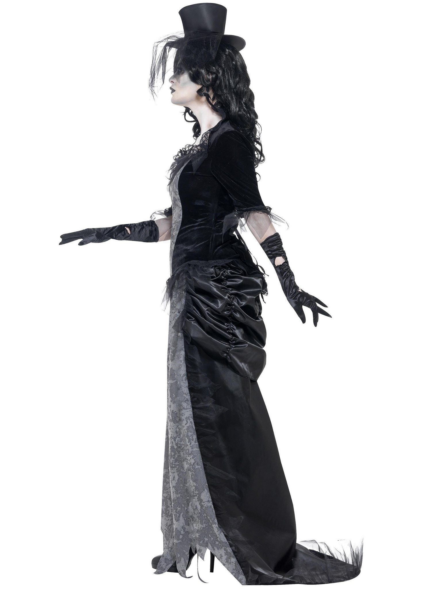 Smiffys Vampir-Kostüm Geisterstadt Lady, Schickes Kleid für Geister, Vampire oder untote Steampunker!