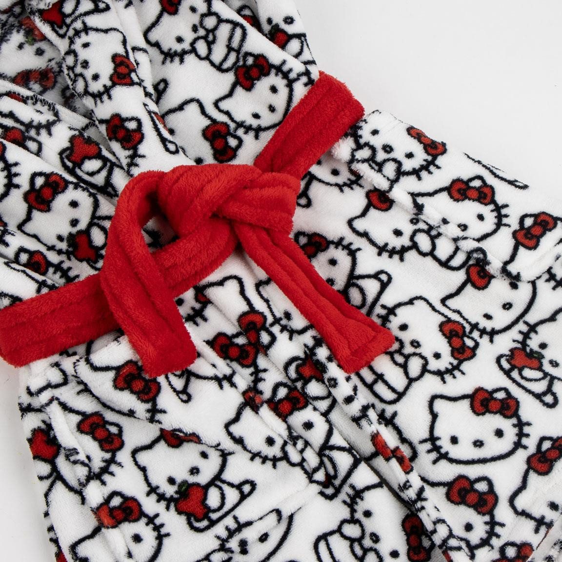 Hello Kitty Kinderbademantel Hello Kitty Mädchen Bademantel mit Kapuze – Bild 4 von 5