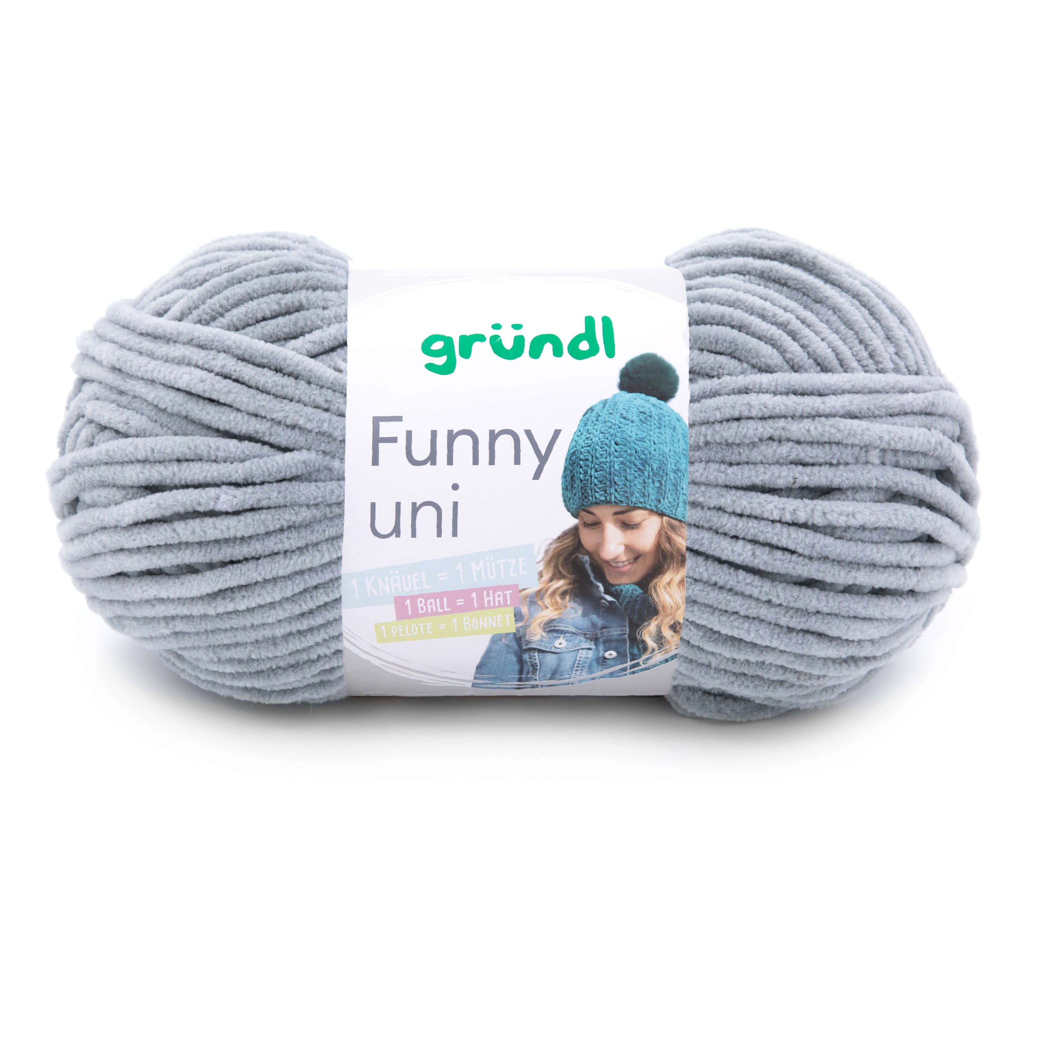 Gründl Funny Chenille Wolle uni einfarbig zum Stricken Häkeln, Chenillegarn Häkelwolle, 120,00 m (Chenillewolle, Flauschgarn, Kuschelwolle), weich und pflegeleicht