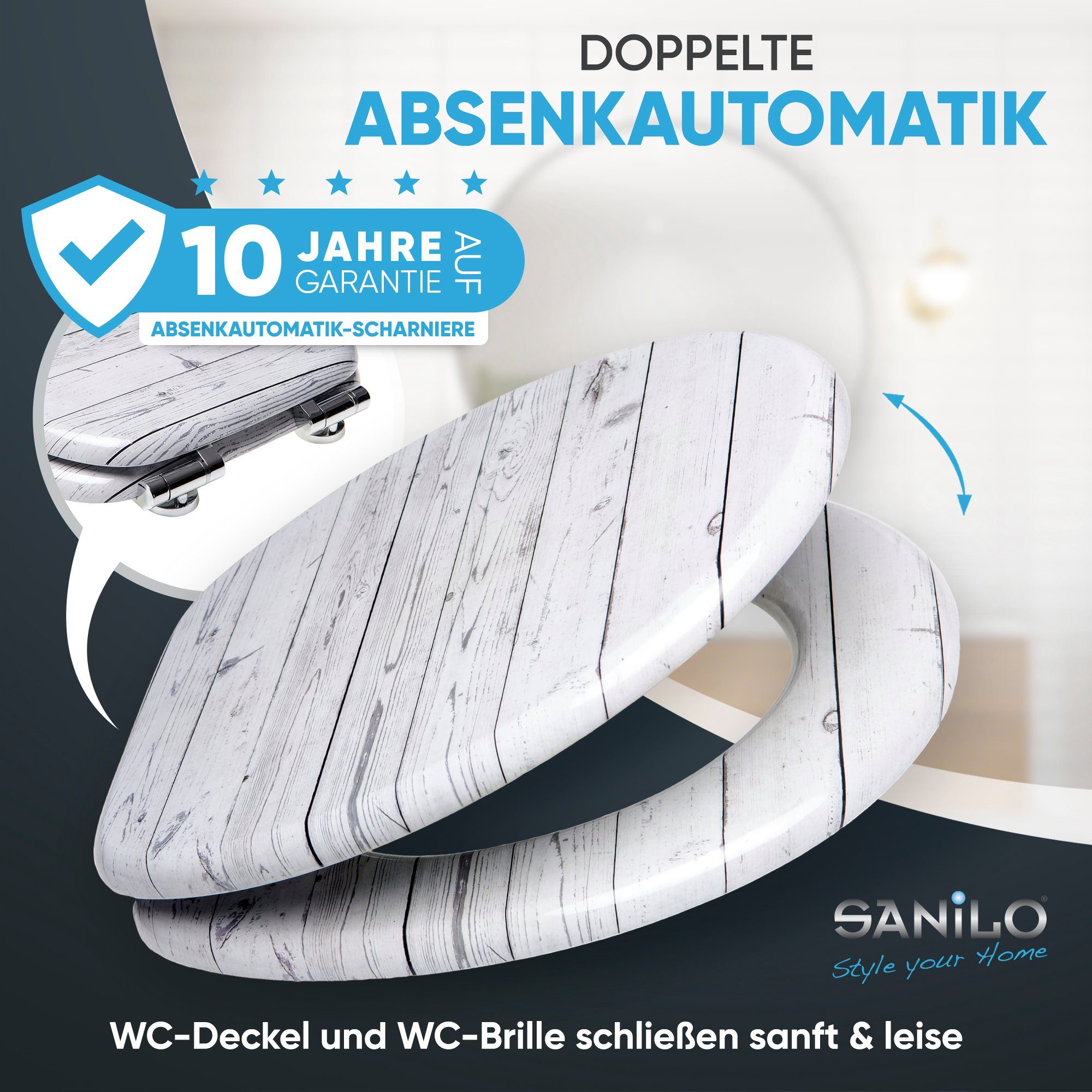 Sanilo WC-Sitz Timber, mit Absenkautomatik, hochwertig & modern, universell, leichte Montage