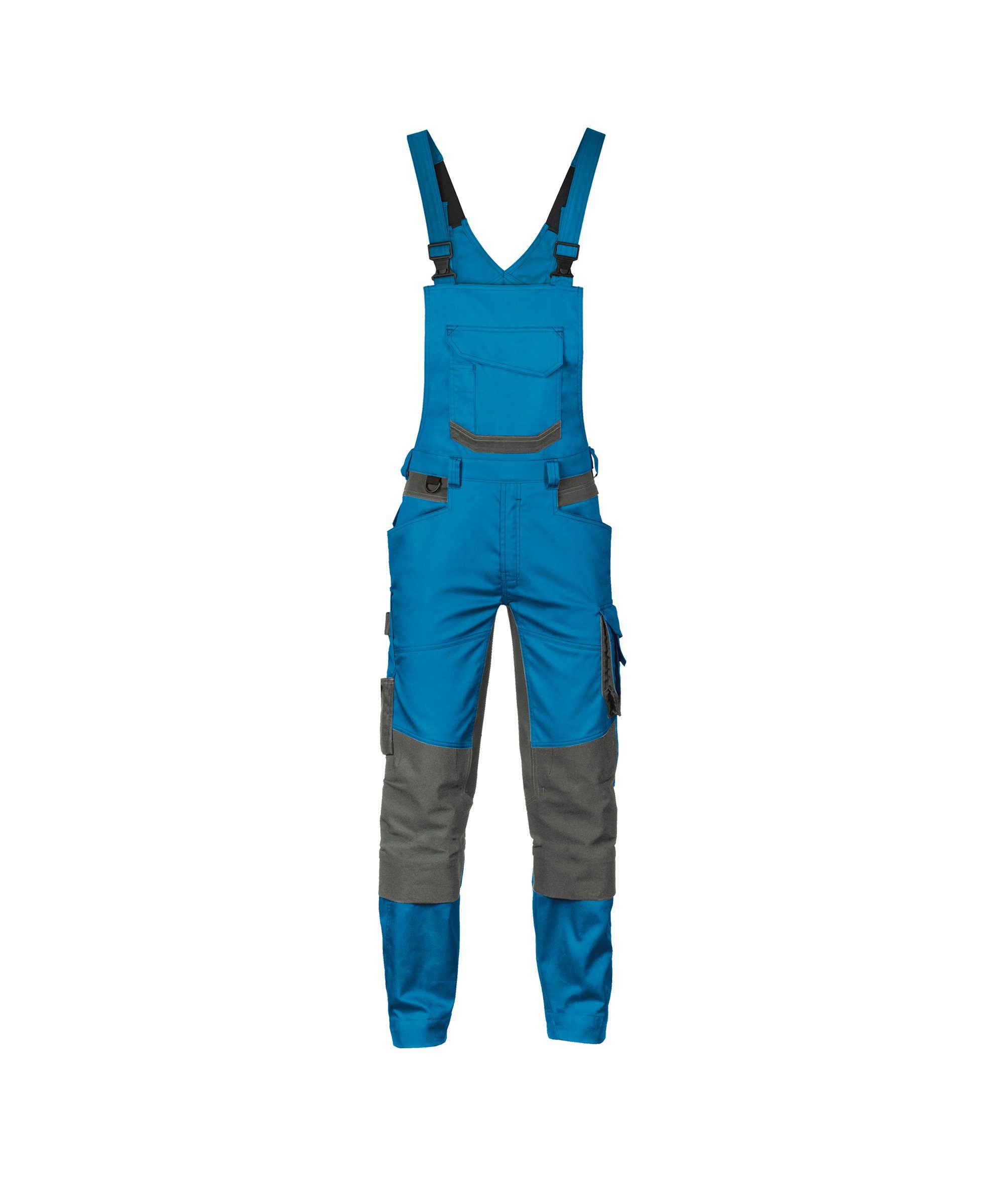 Dassy Arbeitslatzhose Arbeitslatzhose mit Stretch und Kniepolstertaschen Tronix (1-tlg) azurblau/anthrazitgrau