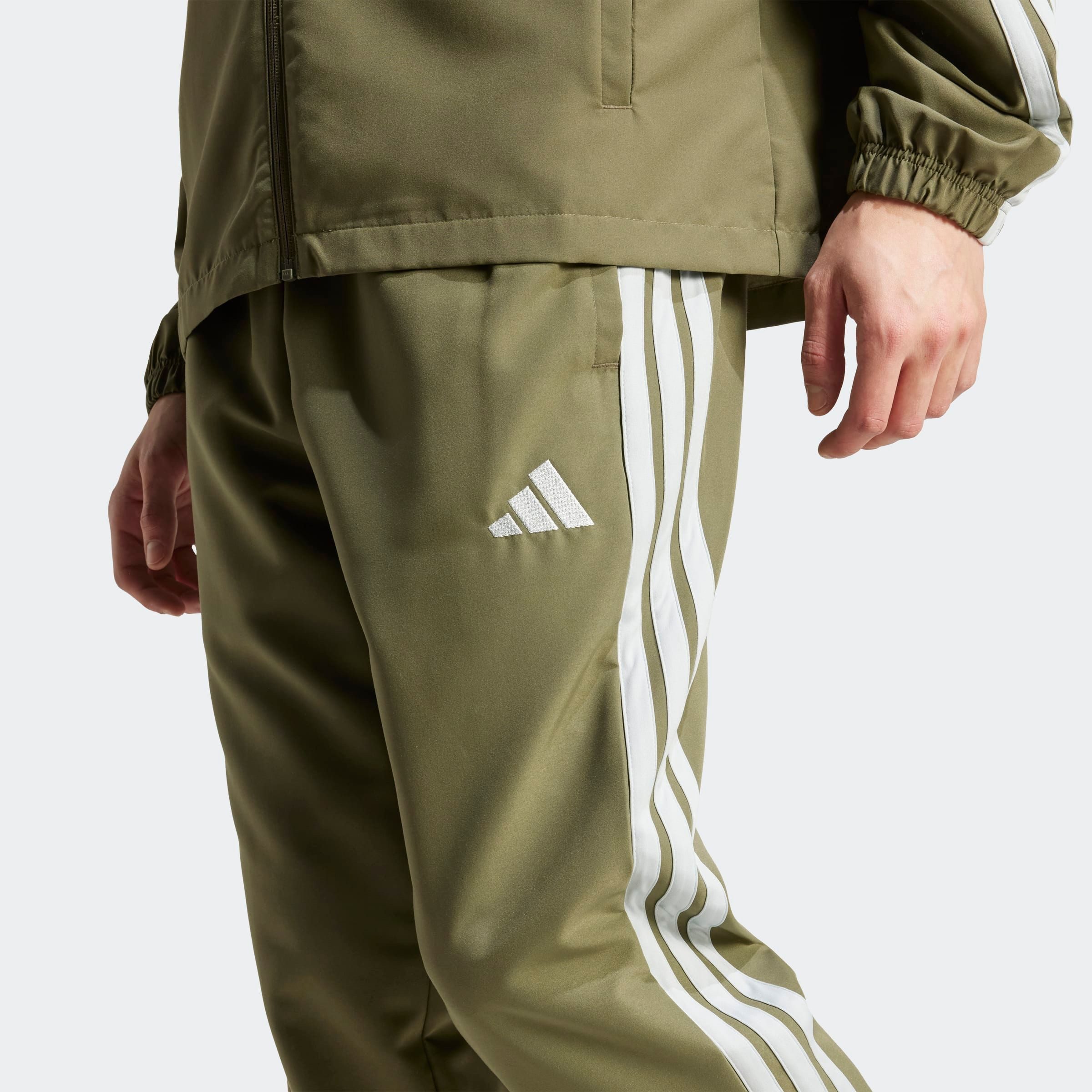 adidas Sportswear Trainingsanzug M 3S WV TT TS (2-tlg), zweiteiliges Set, aus Polyester, mit durchgehendem Reißverschluss