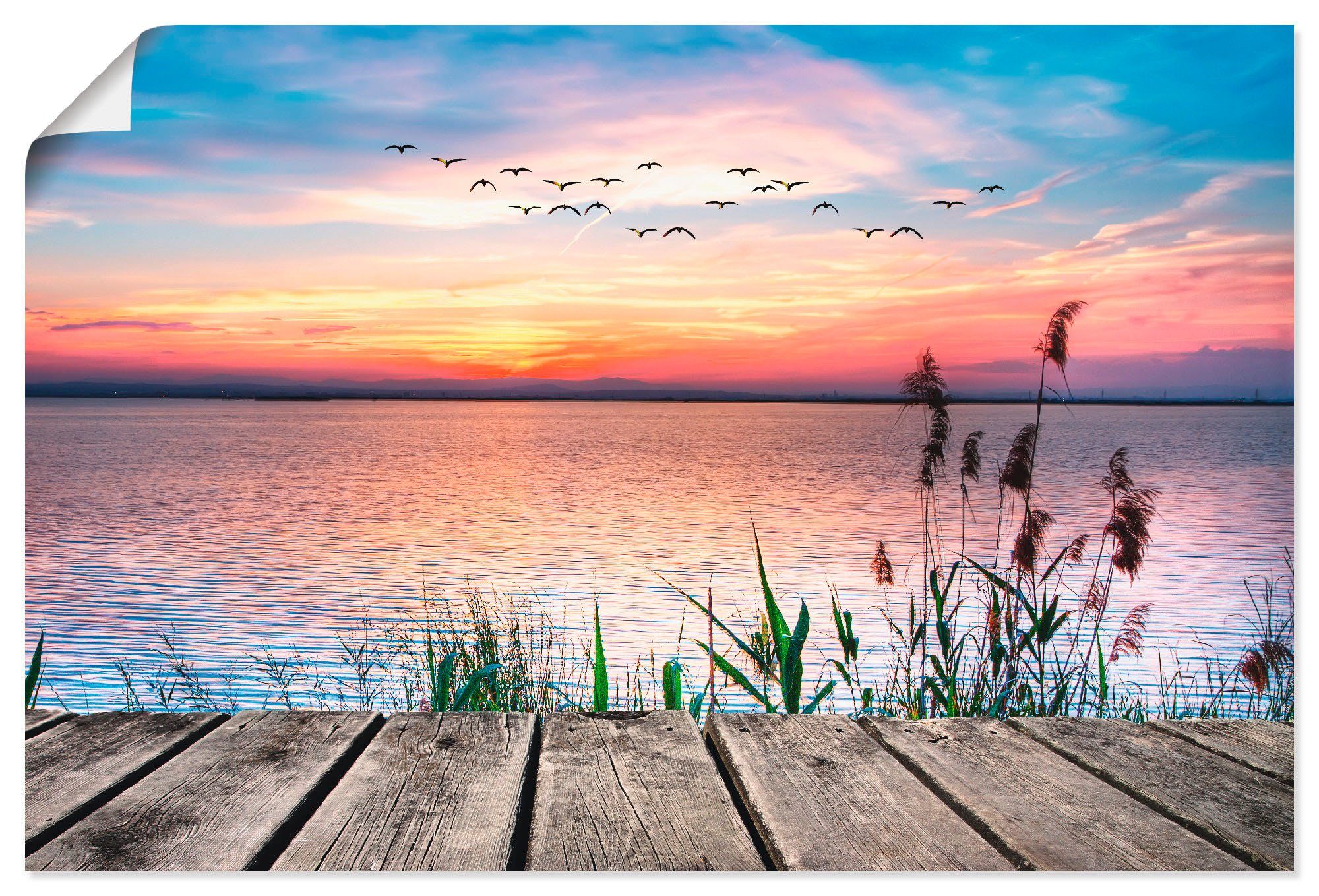 Artland Wandbild Der See in den Farben der Wolken, Gewässer (1 St), als Alubild, Leinwandbild, Wandaufkleber oder Poster in versch. Größen