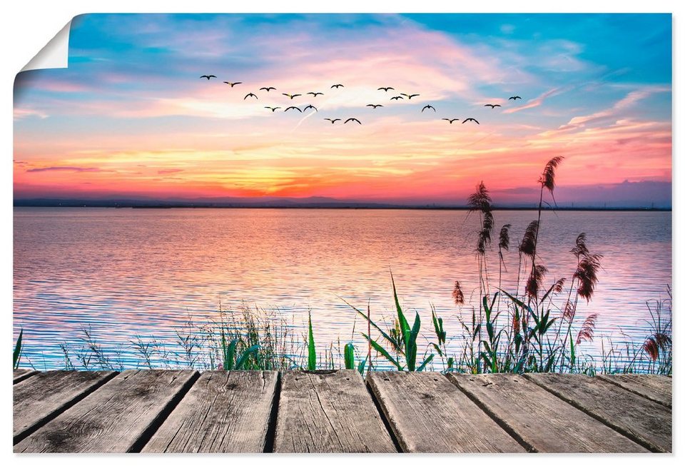 Artland Wandbild Der See in den Farben der Wolken, Gewässer (1 St), als  Alubild, Leinwandbild, Wandaufkleber oder Poster in versch. Größen