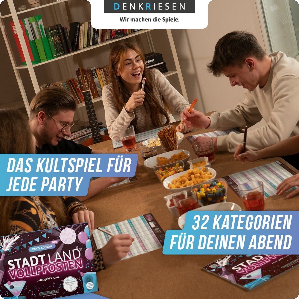 Party Edition Denkriesen LAND - VOLLPFOSTEN STADT Spiel,