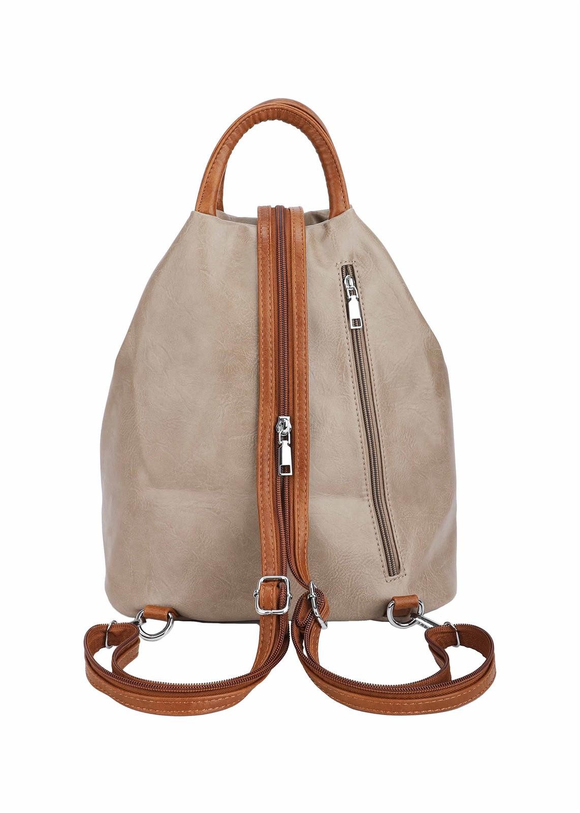 ITALYSHOP24 Rucksack Damen City- TagesRucksack Daypack Backpack Tasche Schultertasche Sport, Handtasche tragbar, Leder Optik viele Farben/Variationen, Schule Reise