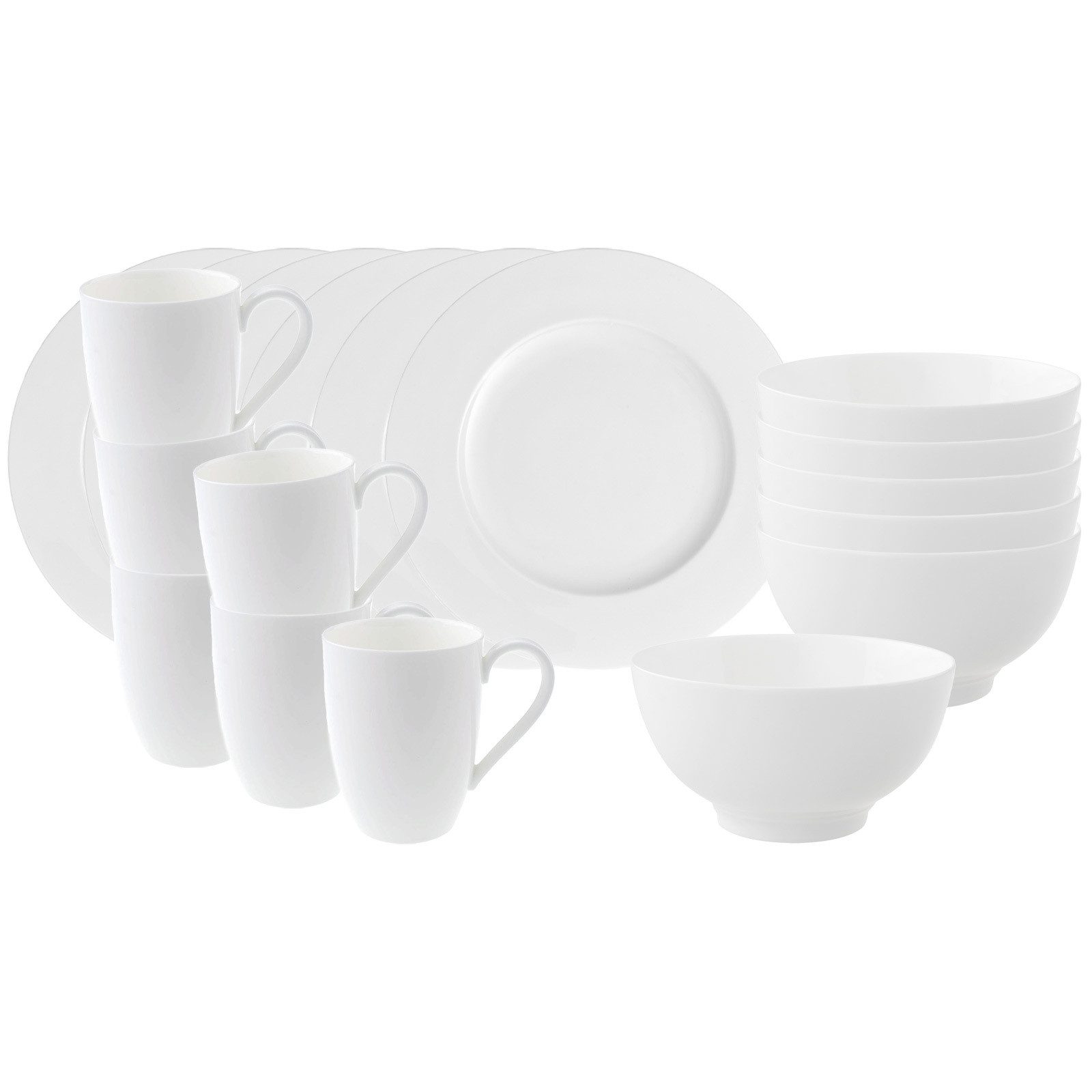 Villeroy & Boch Frühstücks-Geschirrset Royal Frühstücks-Set 18-tlg. (18-tlg), 6 Personen, Porzellan