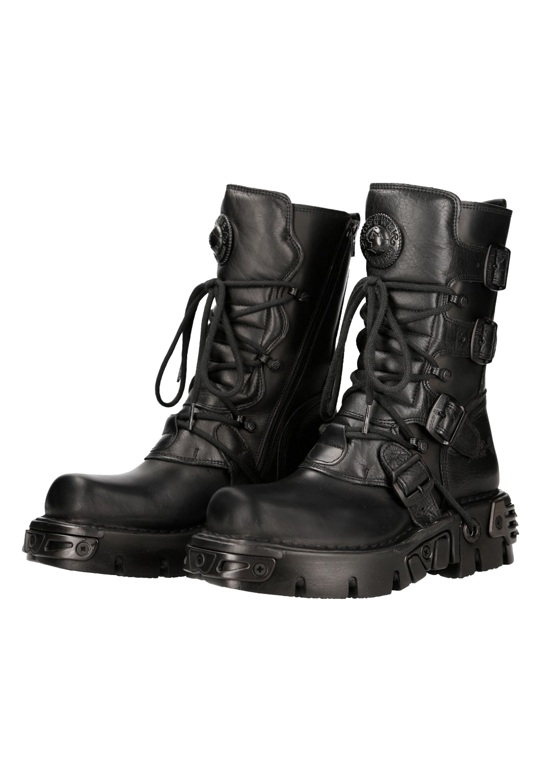 New Rock M-373-S18 Bikerboots Handgefertigte Schwarze günstig online kaufen