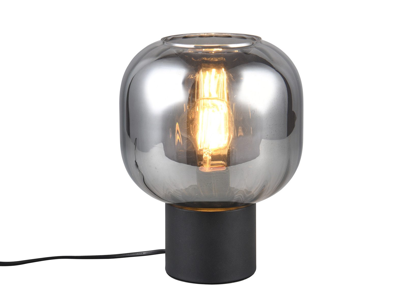 TRIO Leuchten LED Nachttischlampe, Dimmfunktion, LED wechselbar, warmweiß, Kleine Tischbeleuchtung mit Glas Lampenschirm für Fensterbank, H: 16cm