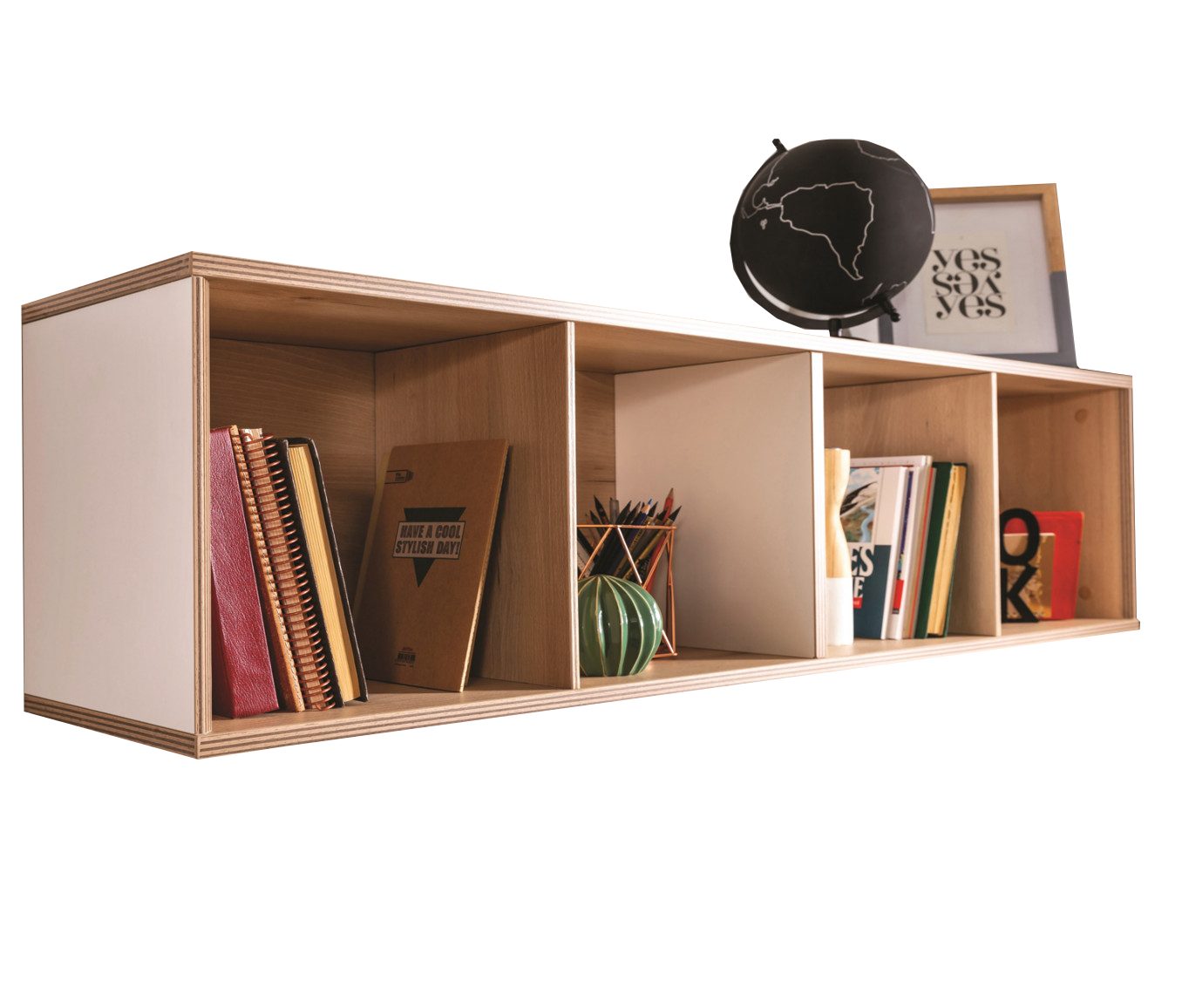 Möbel-Zeit Wandregal MODERA mit 4 Fächern