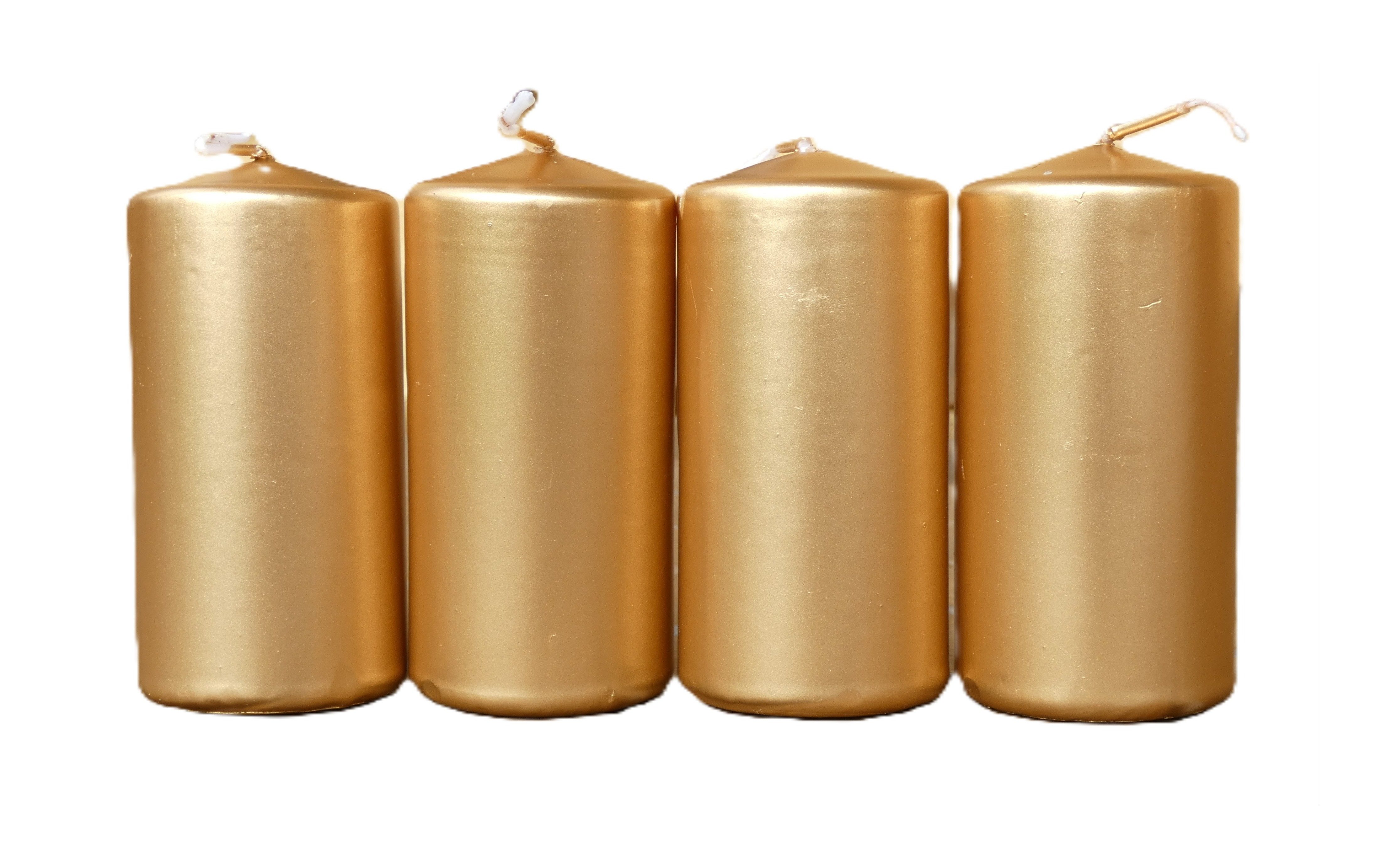 Wiedemann Kerzen Stumpenkerze Getauchte Flachkopf-, Stumpkerzen 100x48 mm (4er Pack), für Adventskränze in Handarbeit