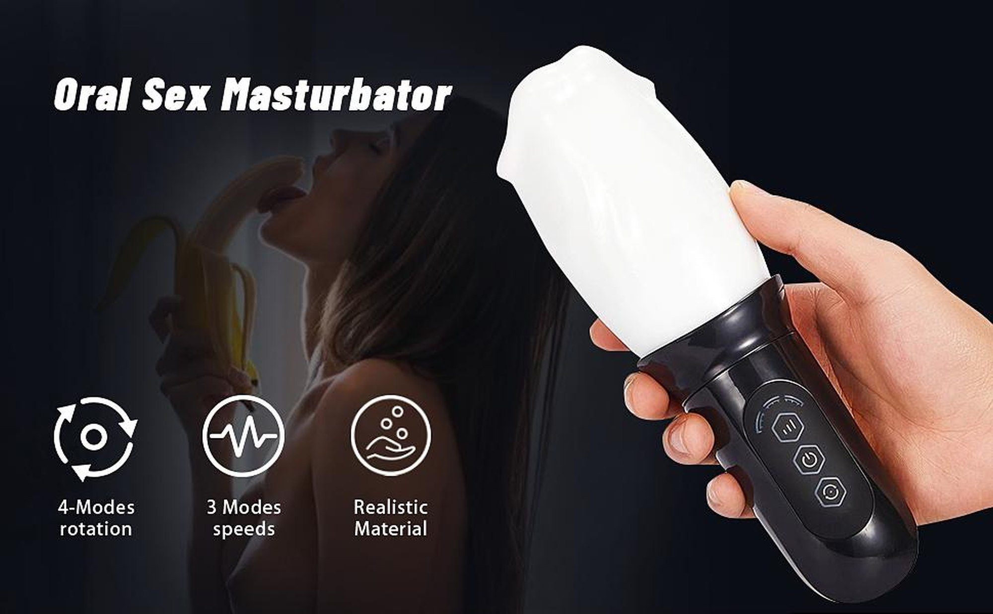 denu-shop Eichel-Masturbator Masturbator rotierendem Kopf mit Taschenmuschi Sexspielzeug Elektrisch