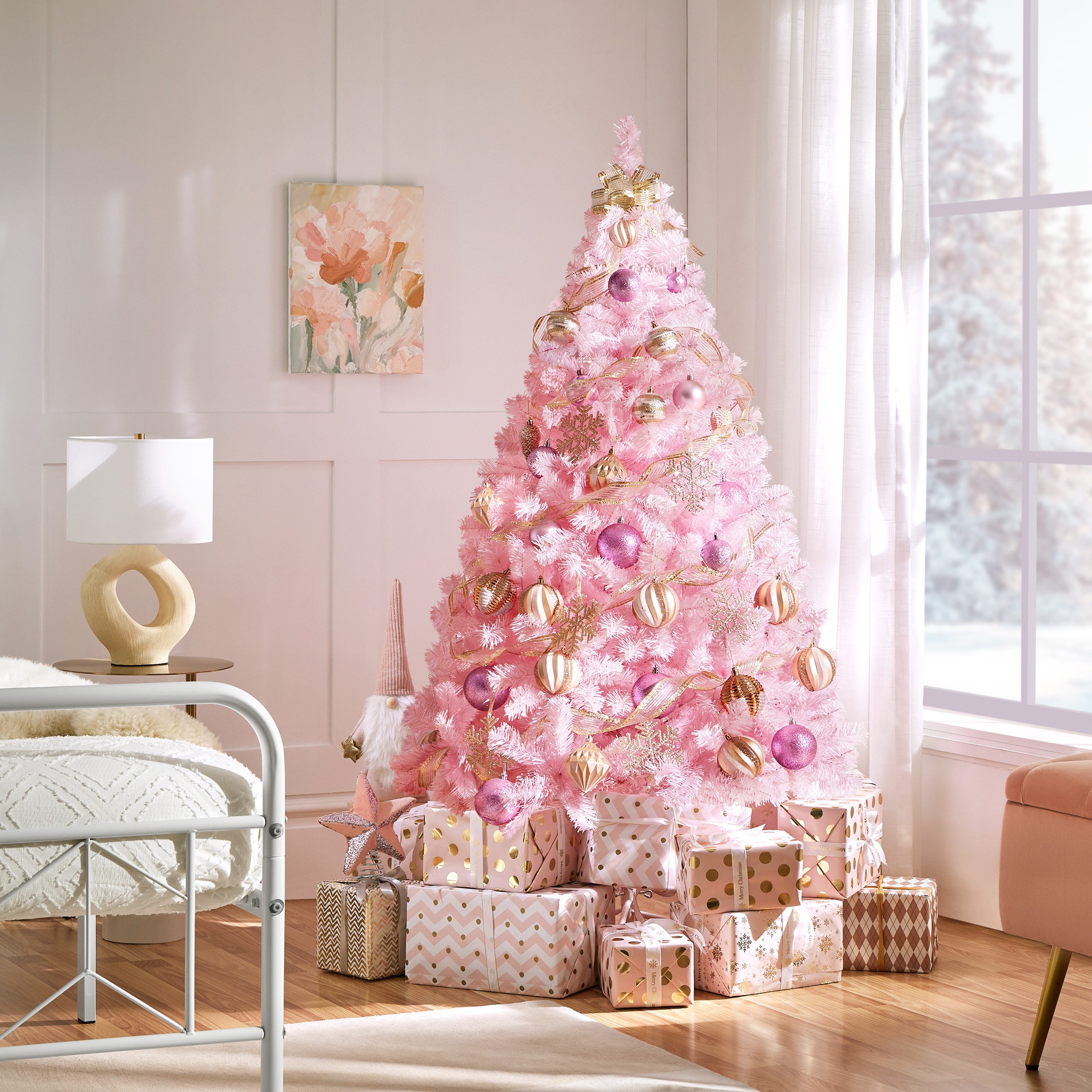 Yaheetech Künstlicher Weihnachtsbaum 61-183 cm (H), Tannenbaum, 183cm Künstlicher Christbaum mit 598 Spitzen & Faltbarem Metallständer
