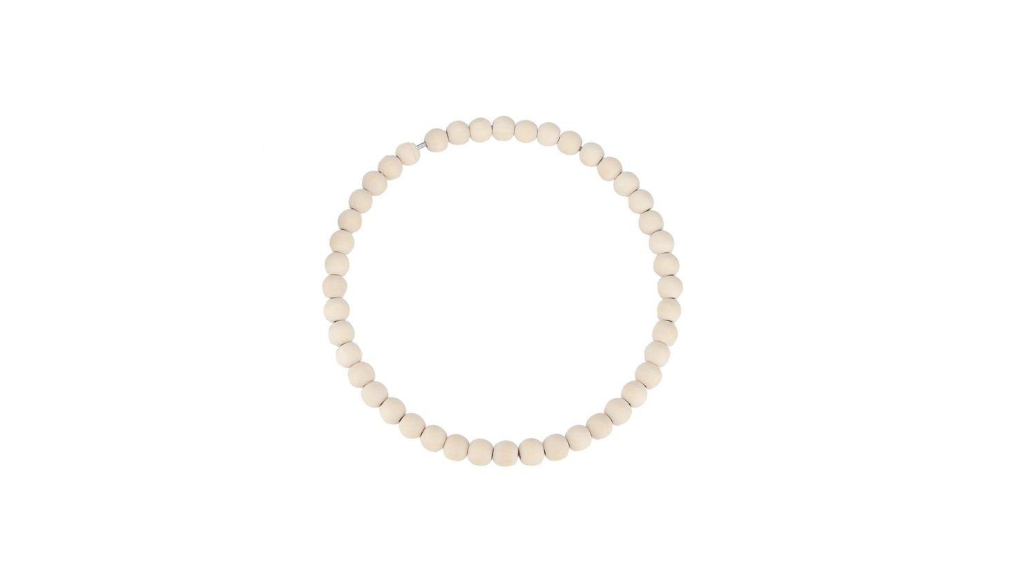 NaDeco Dekoobjekt Deko-Metallring mit Perlen Ø 20 cm Holzperlenring