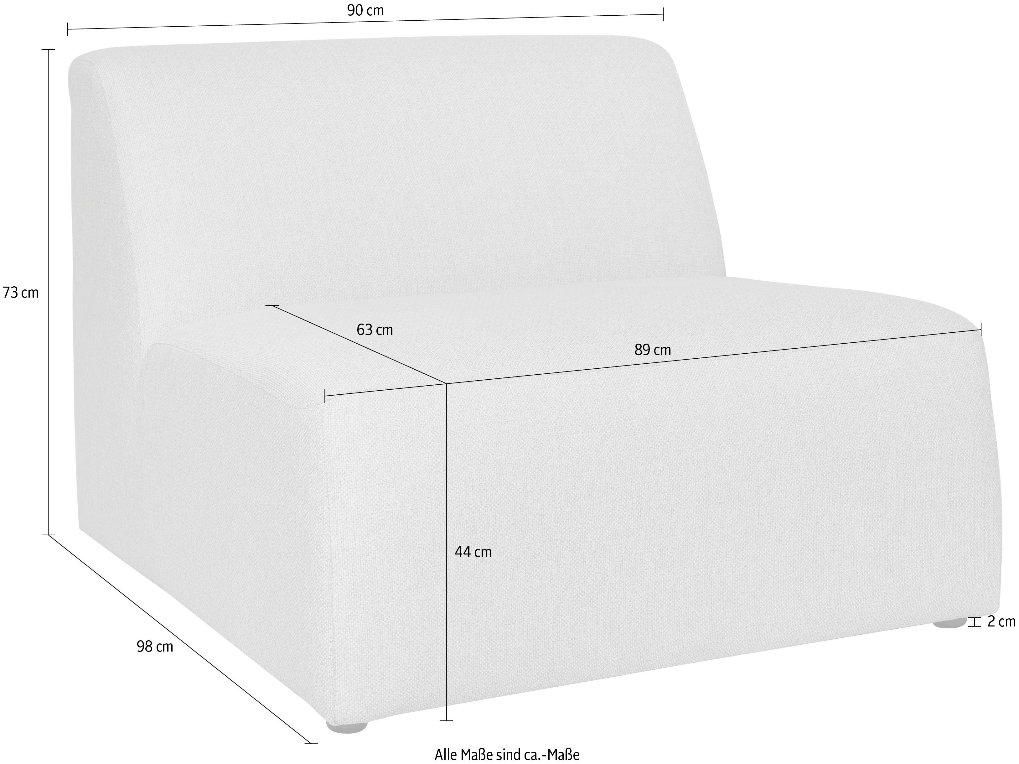 INOSIGN Sofa-Mittelelement Koa, Proportionen Komfort, grey warm schöne angenehmer