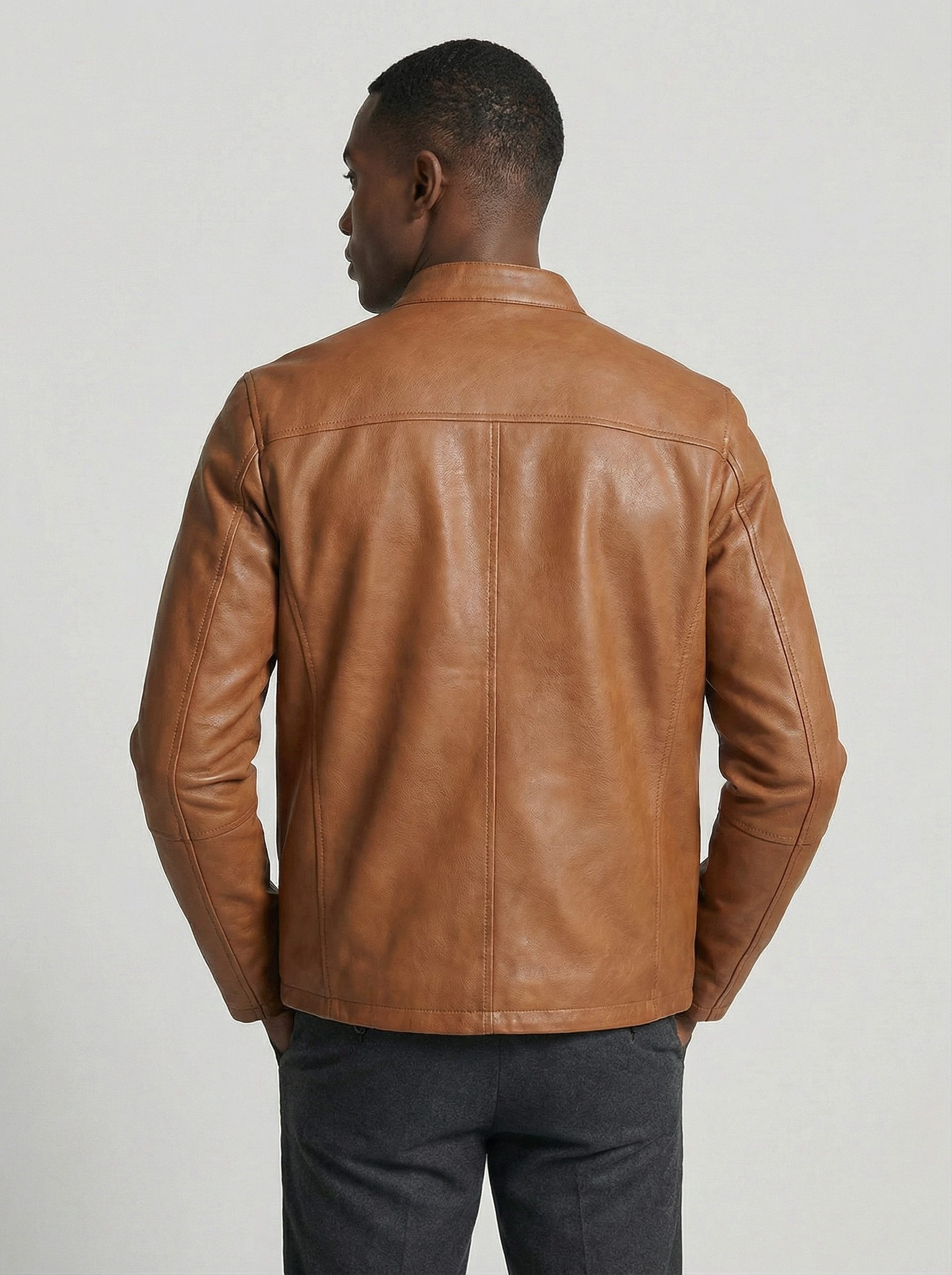 RICANO Lederjacke Tomaso Zeitlose Lederjacke mit Stehkragen