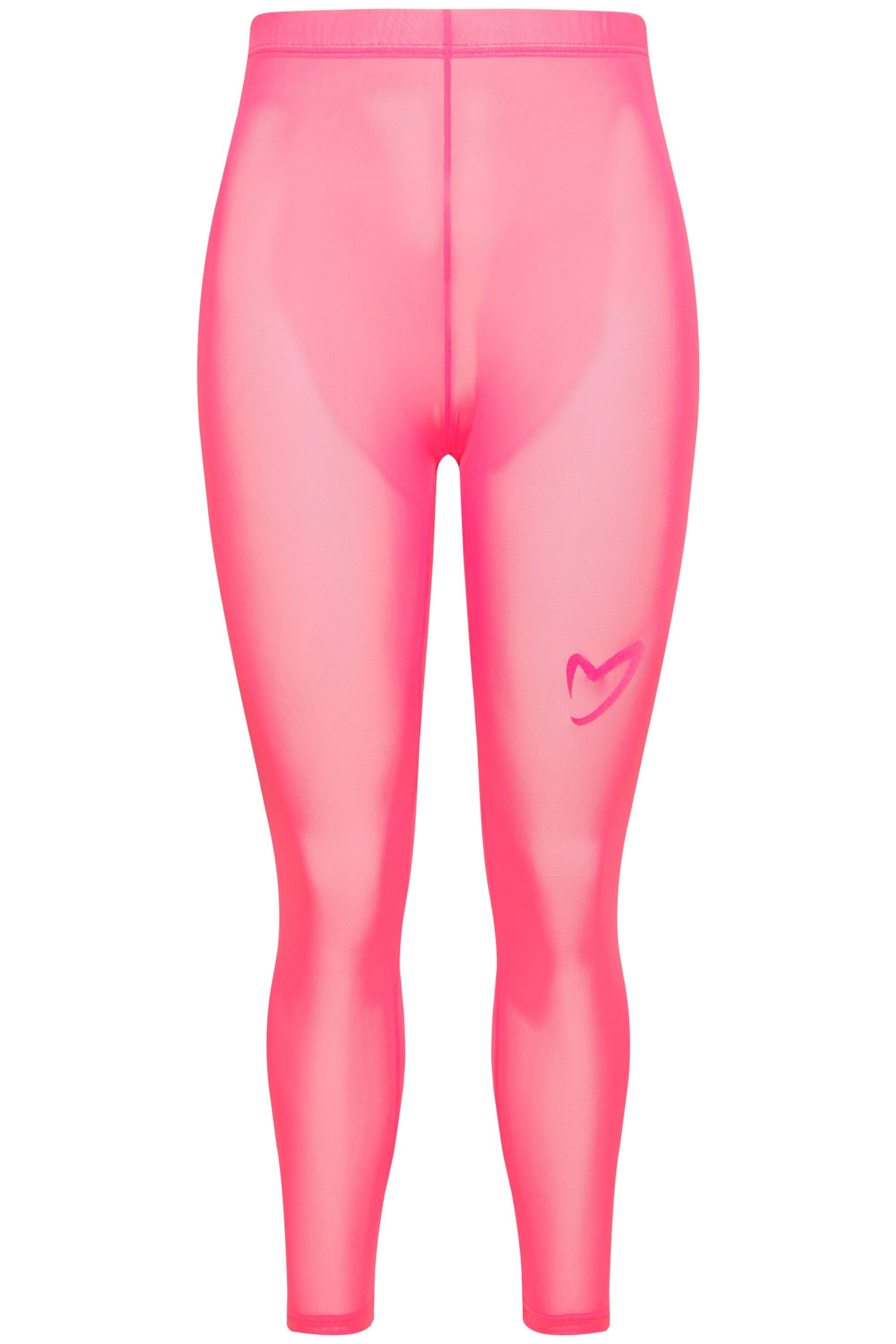 Ulla Popken Feinstrumpfhose Strumpf-Leggings Mesh Herz Flockdruck