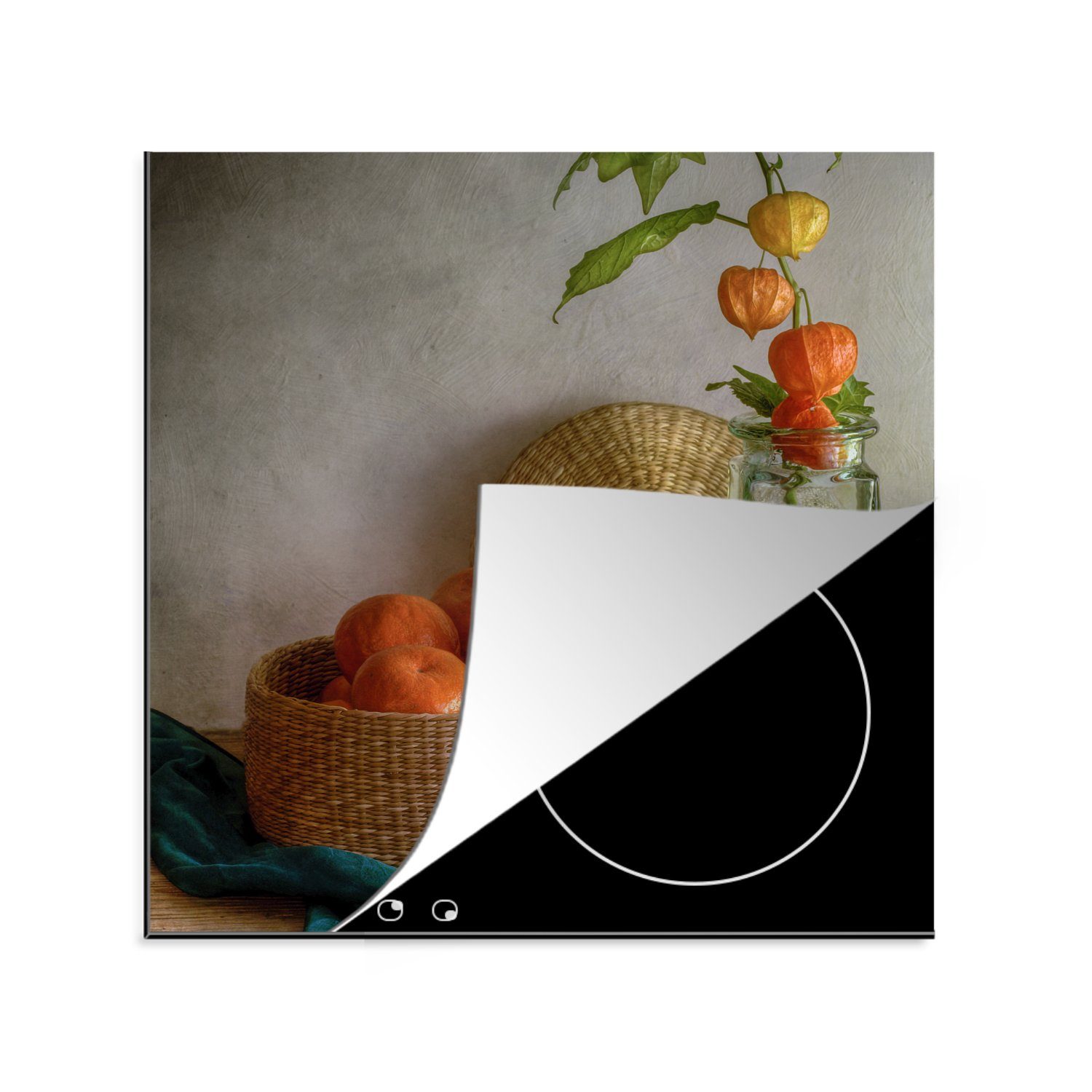 Ceranfeldabdeckung, für (1 cm, Pflanze, Obst tlg), küche MuchoWow Herdblende-/Abdeckplatte Vinyl, - - Stilleben Arbeitsplatte 78x78