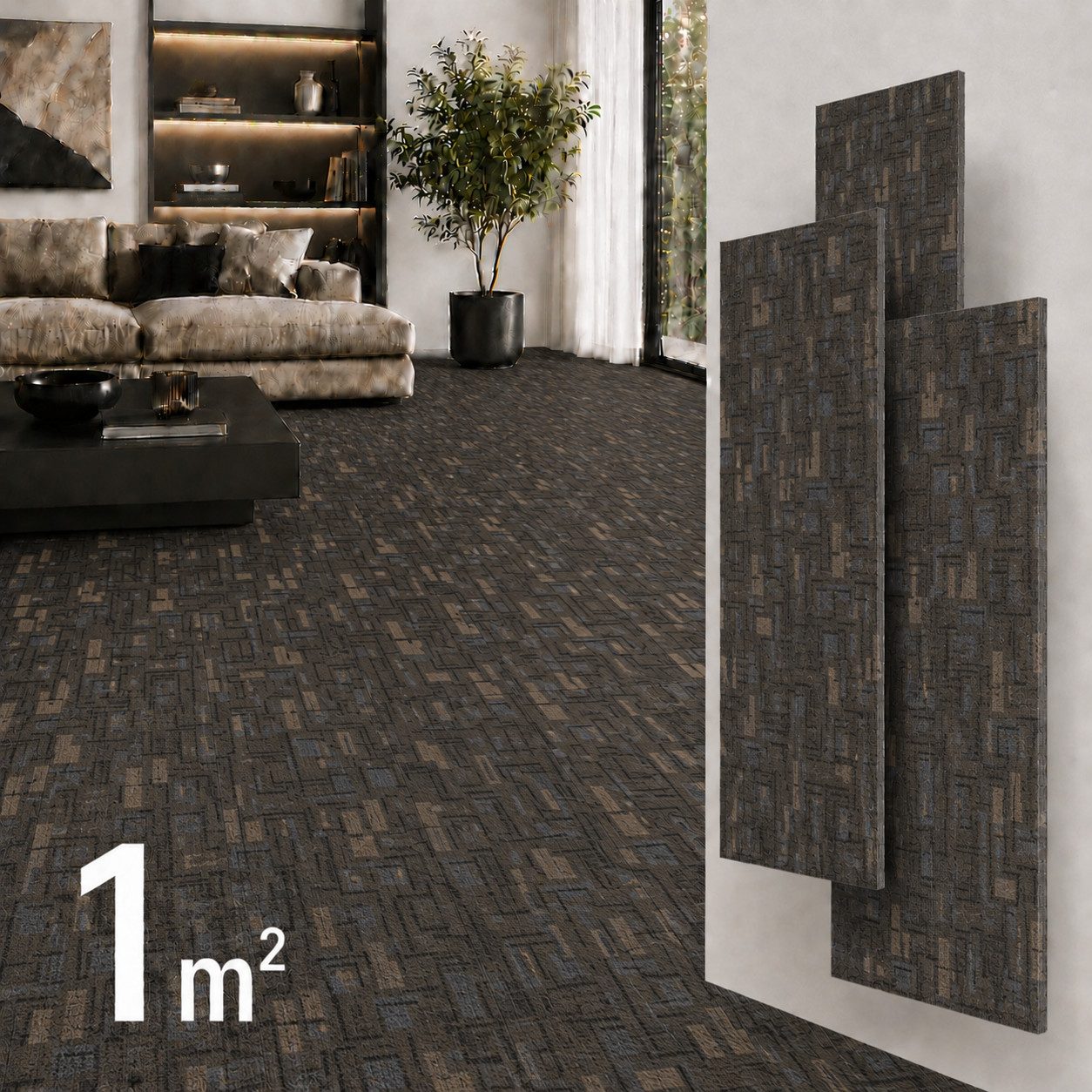 Berti Graf Vinyllaminat Klick Hart Teppichmuster SPC, Wasserfest, 4mm + 1mm, Bodenheizung