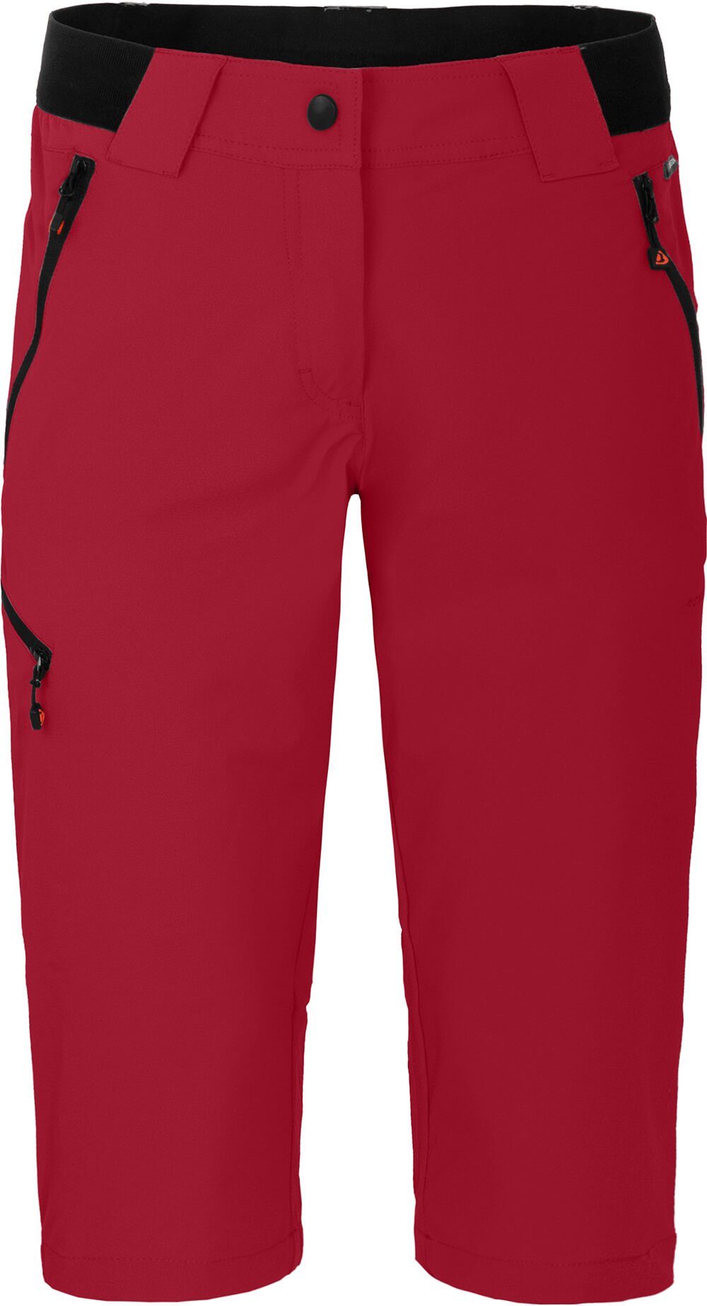 Bergson Outdoorhose VIDAA COMFORT Capri Damen 3/4 Wanderhose, leicht, strapazierfähig, Normalgrößen, rot