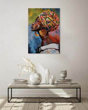KUNSTLOFT Gemälde Head Up 70x100 cm, Leinwandbild 100% HANDGEMALT Wandbild Wohnzimmer