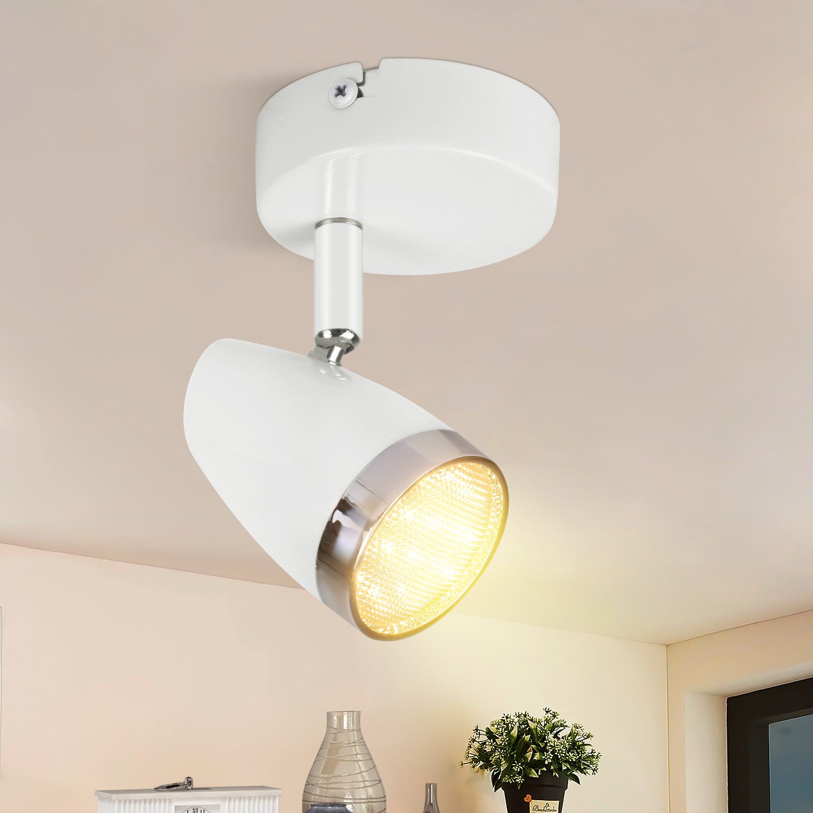 ZMH Deckenstrahler 1/2/3/4 Flammig 4/6/12/16W Deckenlampe schwenkbar 350° W günstig online kaufen