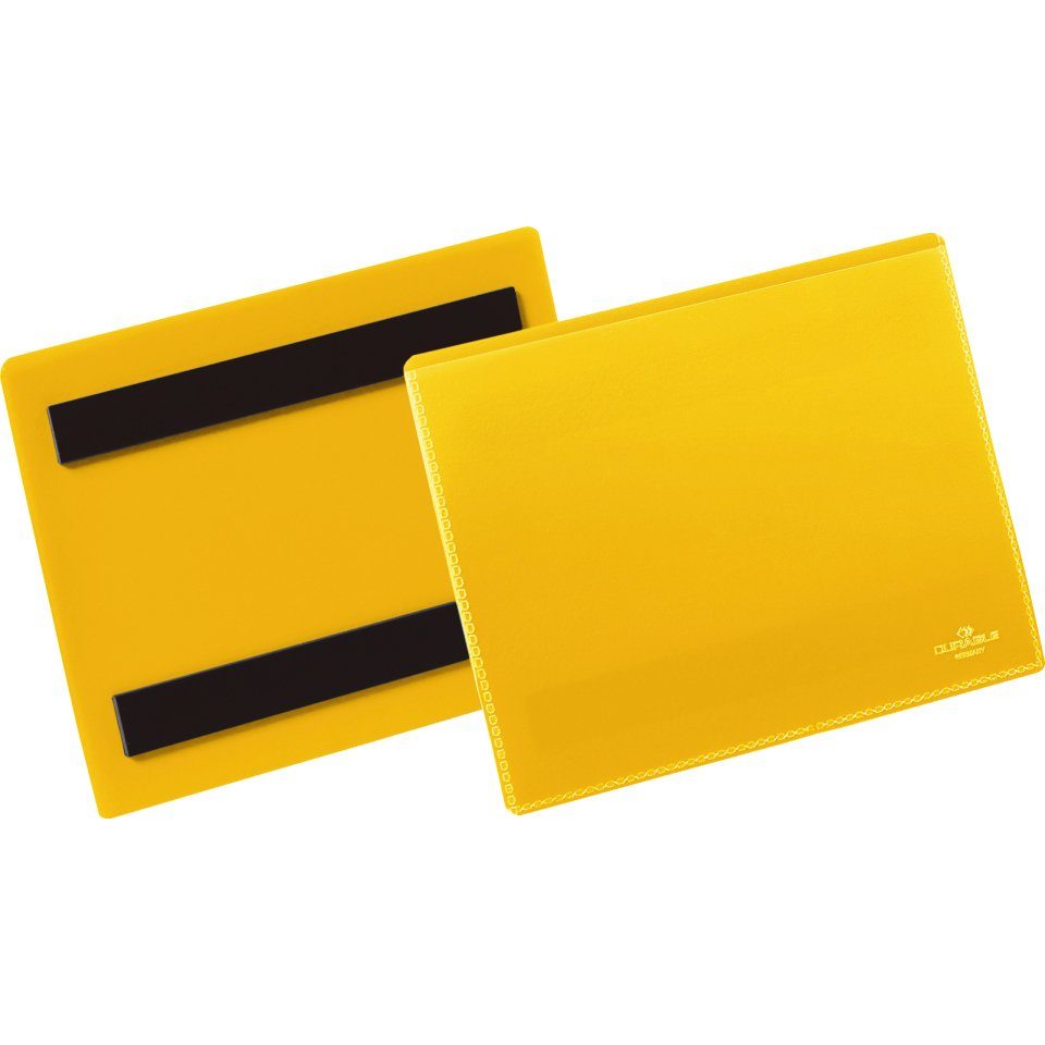 König Werbeanlagen Montagezubehör DURABLE Kennzeichnungstasche, magnetisch, gelb/transparent, 148x105mm, 50/VE