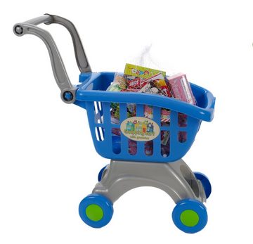 Bubble-Store Spiel-Einkaufswagen Kinder Kaufladen Spielzeug, (Spielset mit 18 Teilen Warensortiment), Kindereinkaufswagen