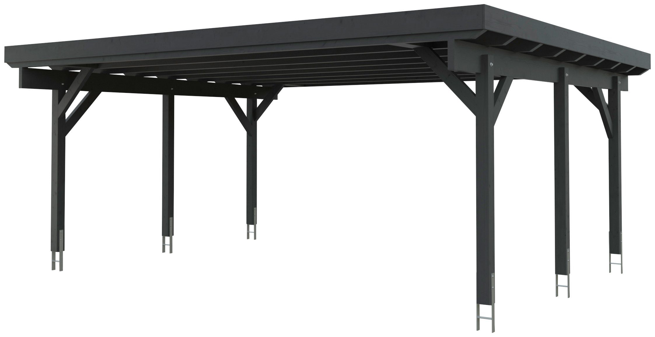 Kiehn-Holz Doppelcarport KH 310 / KH 311, BxT: 634x504 cm, 213 cm Einfahrtshöhe, Stahl-Dach, versch. Цвета(ов)