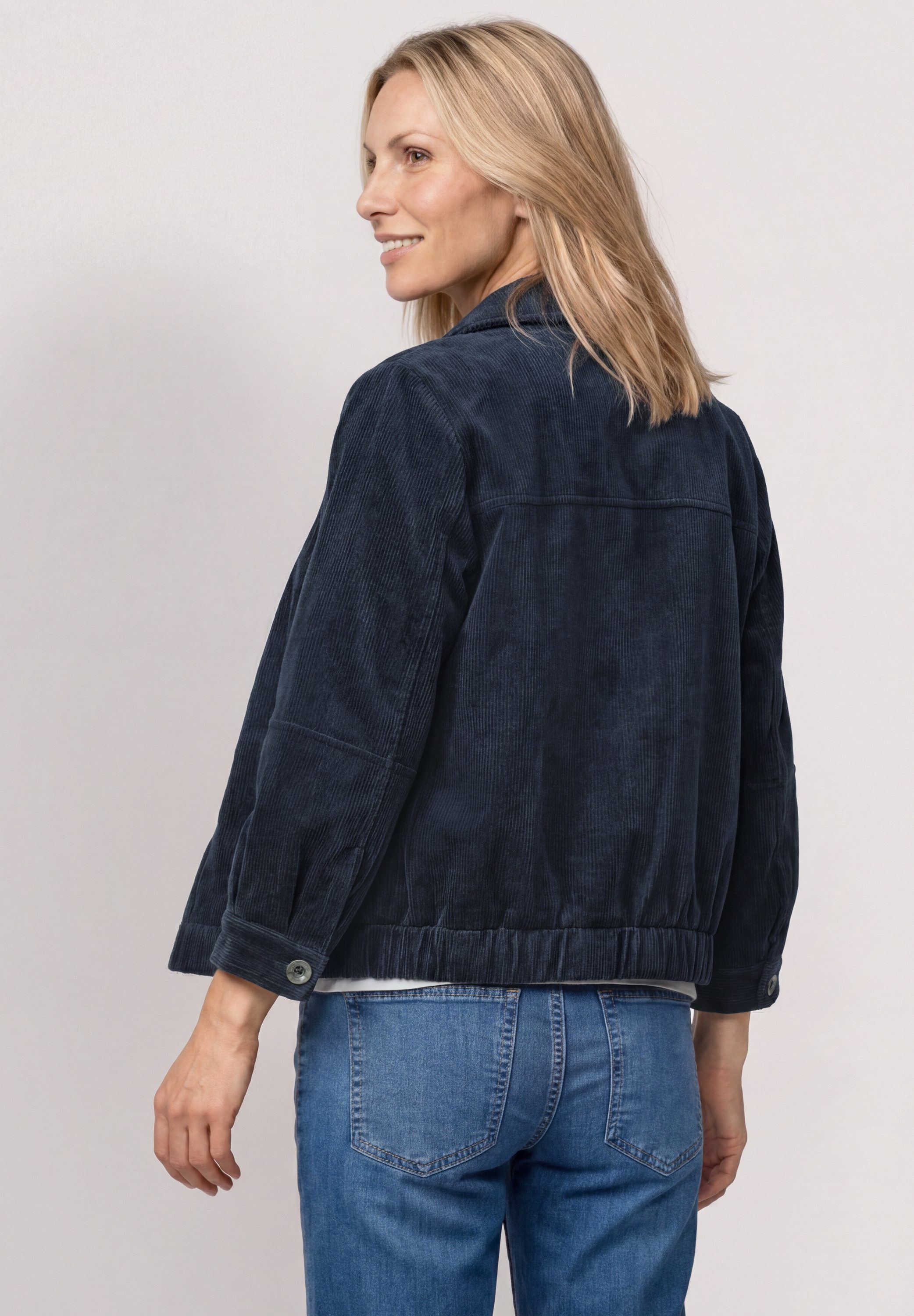 STREET ONE Cordjacke 3/4 Arm Cordjacke mit Hemdkragen
