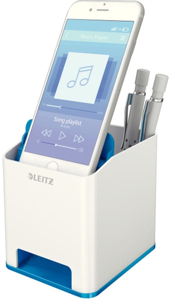LEITZ Tischaufsatz Stifteköcher Wow Duo Colour blau metallic