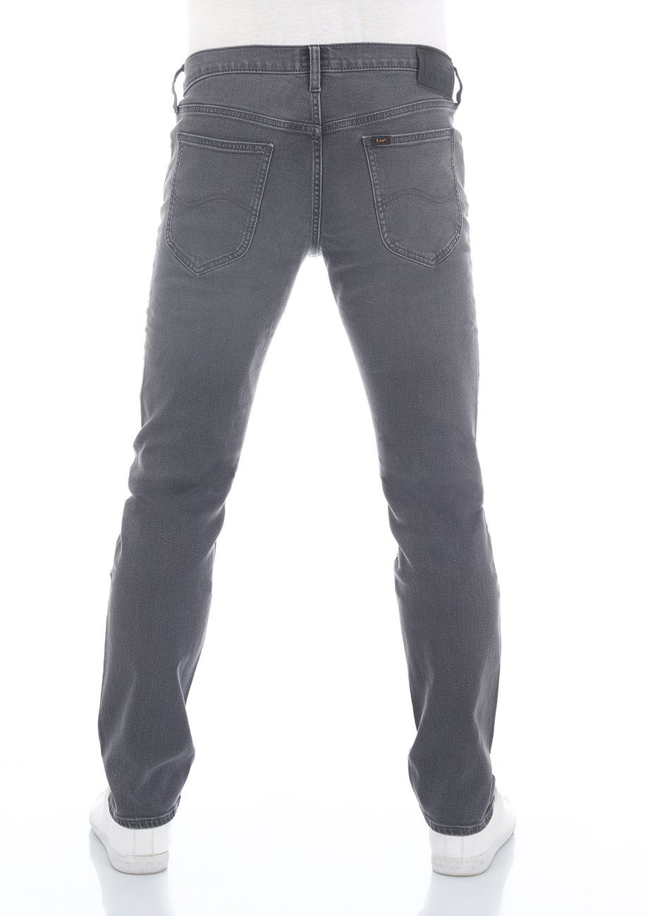 Lee® (LSS3PCQG3) Stretch Grey Zip Fly Jeanshose Herren mit Fit Straight-Jeans Hose Regular Daren Denim Light