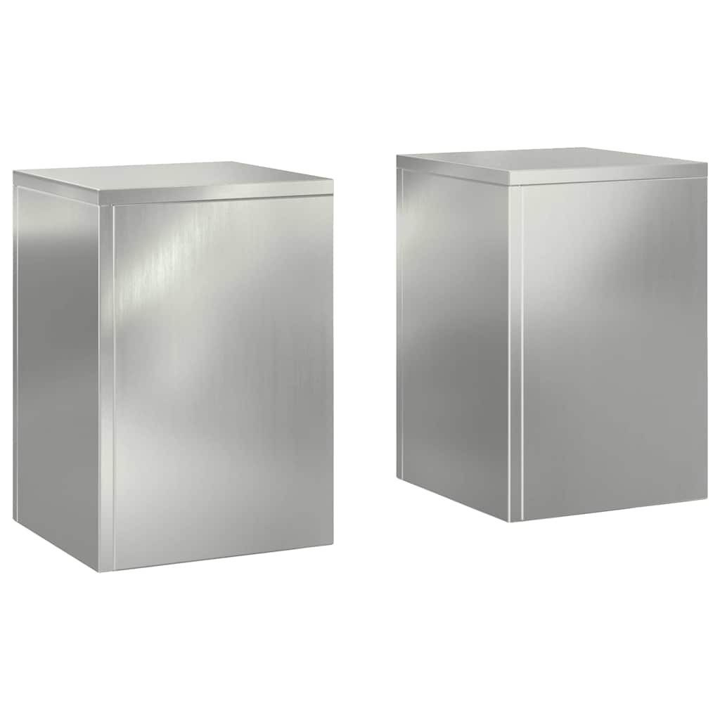 vidaXL Blumenständer Pflanzenständer 2 pcs Silber 24 x 24 x 35 cm Verzinkte günstig online kaufen