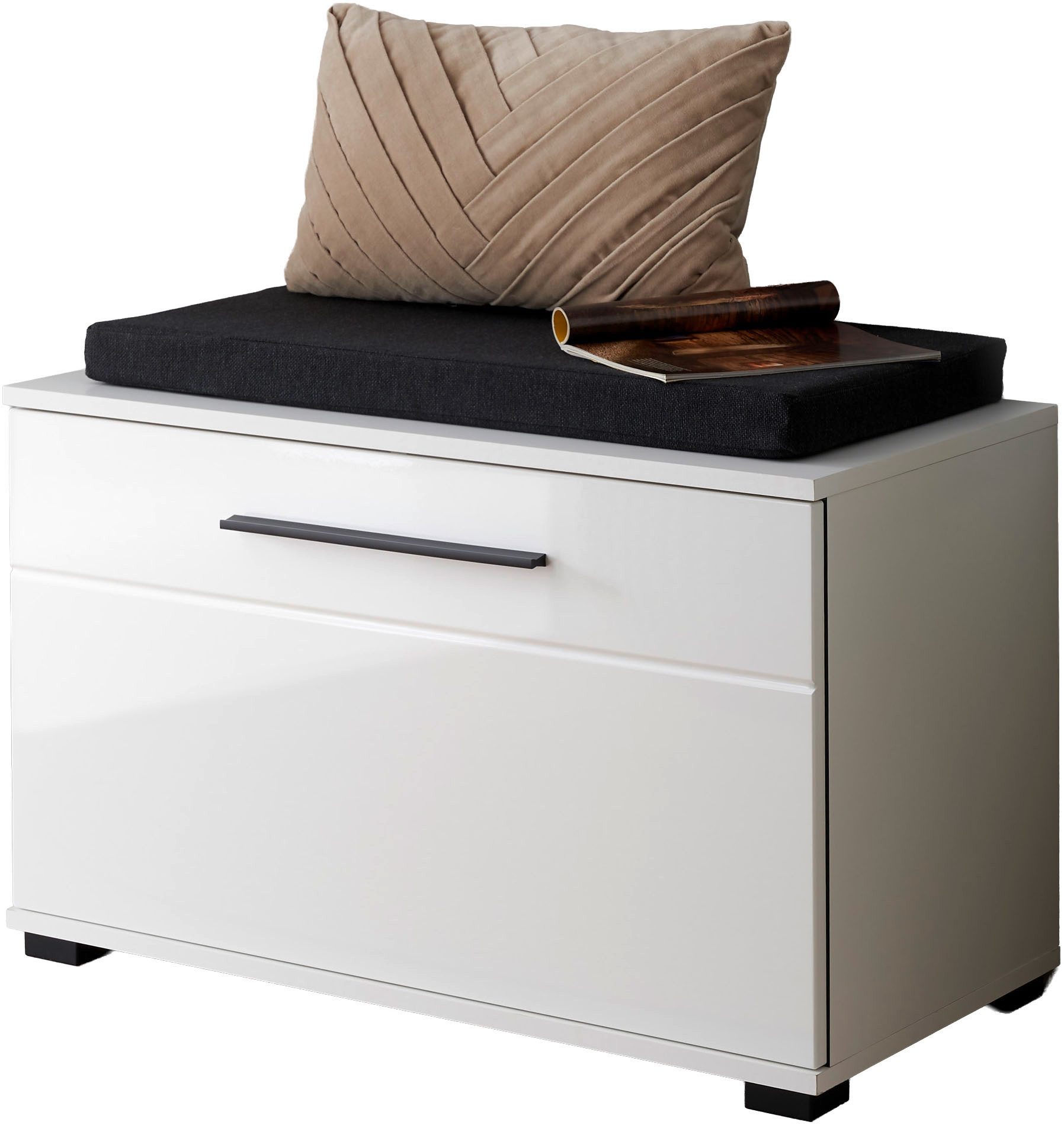 Home affaire Polsterbank Cantara, Garderobenbank mit Klappe, Sitzbank in zwei Farben (2-St), inkl. Sitzkissen, Platz für ca. 6 Paar Schuhe, 80 cm breit