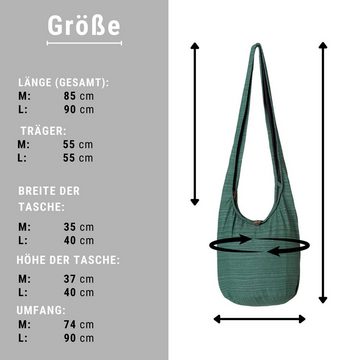 PANASIAM Wickeltasche Schulterbeutel Lini Beuteltasche aus 100% Baumwolle Schultertasche, In 2 Größen auch als Strandtasche Yogatasche oder Handtasche nutzbar