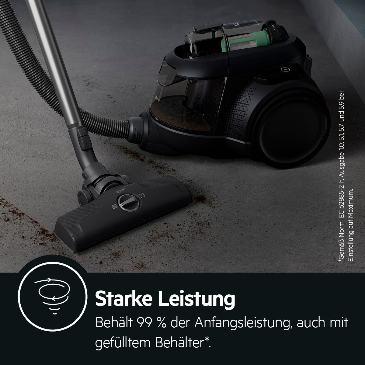 AEG Bodenstaubsauger CLEAN 6000 ÖKO BEUTELLOSER STAUBSAUGER (AL61C2ÖKO), 550 W, beutellos, hohe Saugleistung, 12 m Aktionsradius, Hartbodendüse, XL Softräder