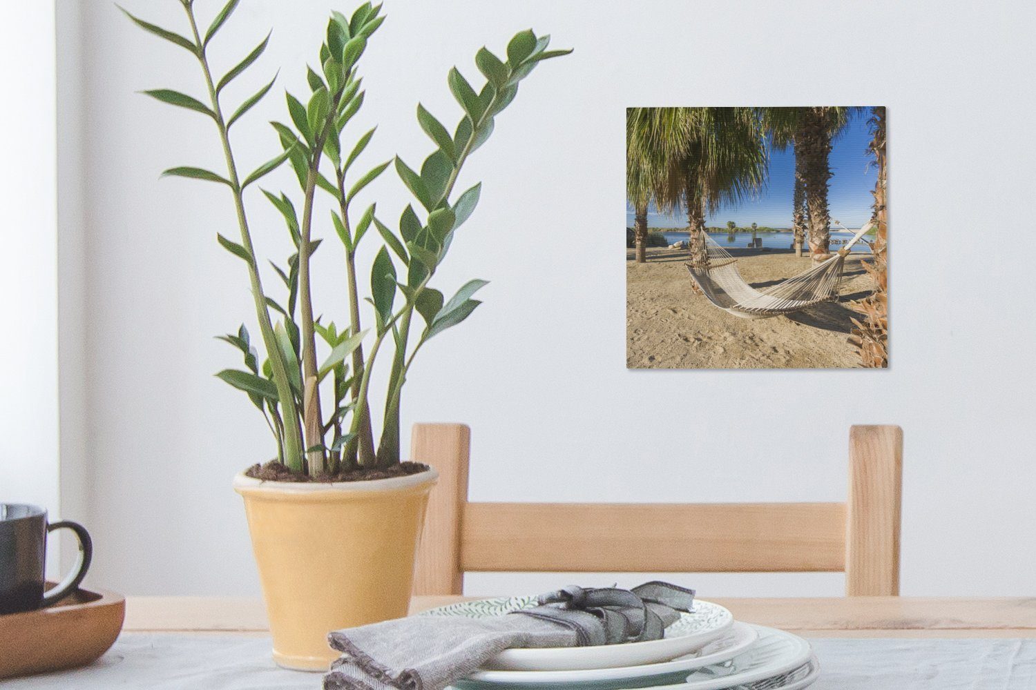 Entspannen, Schlafzimmer - (1 Leinwand Leinwandbild Bilder für Strand Wohnzimmer St), - Hängematte OneMillionCanvasses®